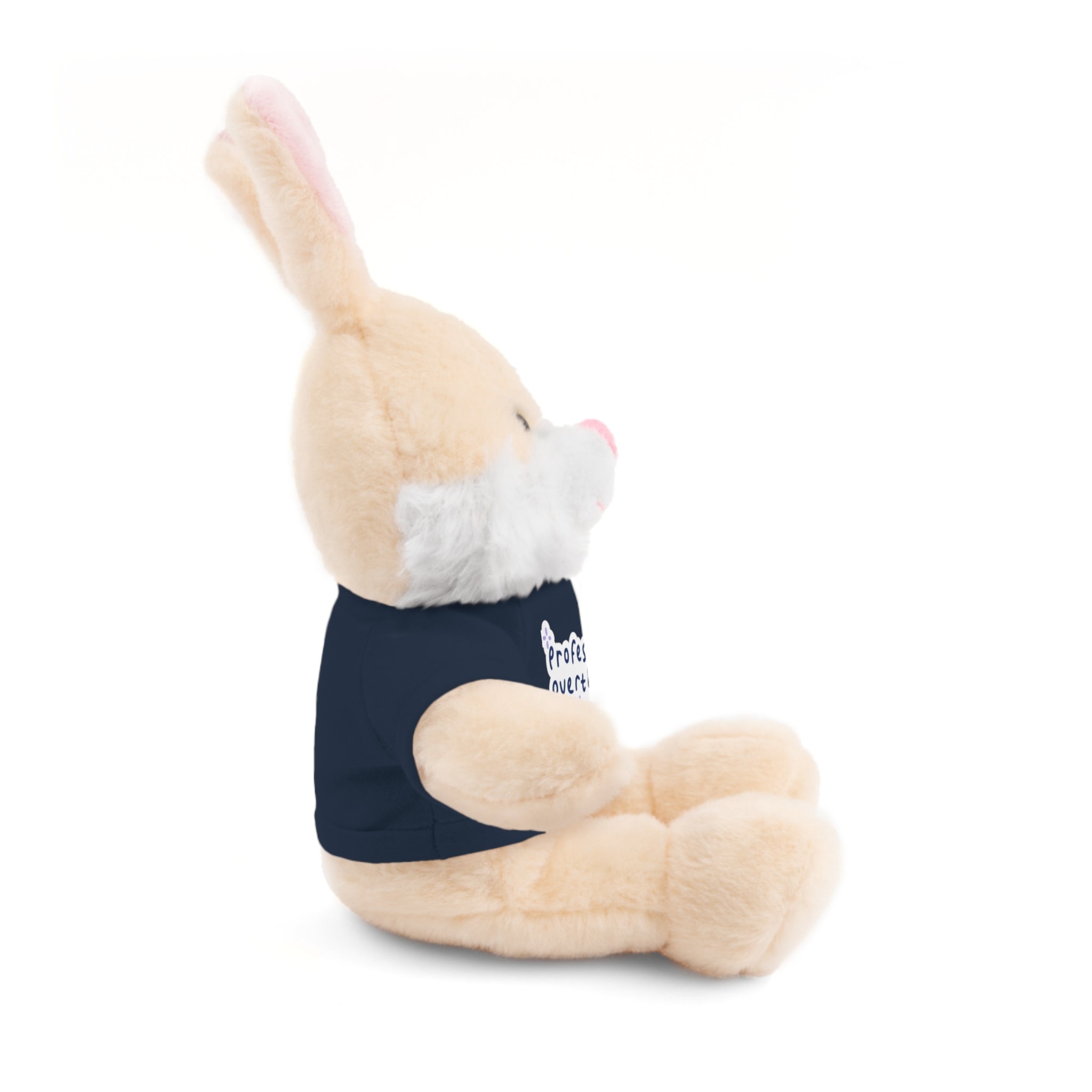 Bunny Plushy, Funny Professional Overthinker, Stuffed Animals Shirt Printed, Suitable for Soft Valentine's Day Gift