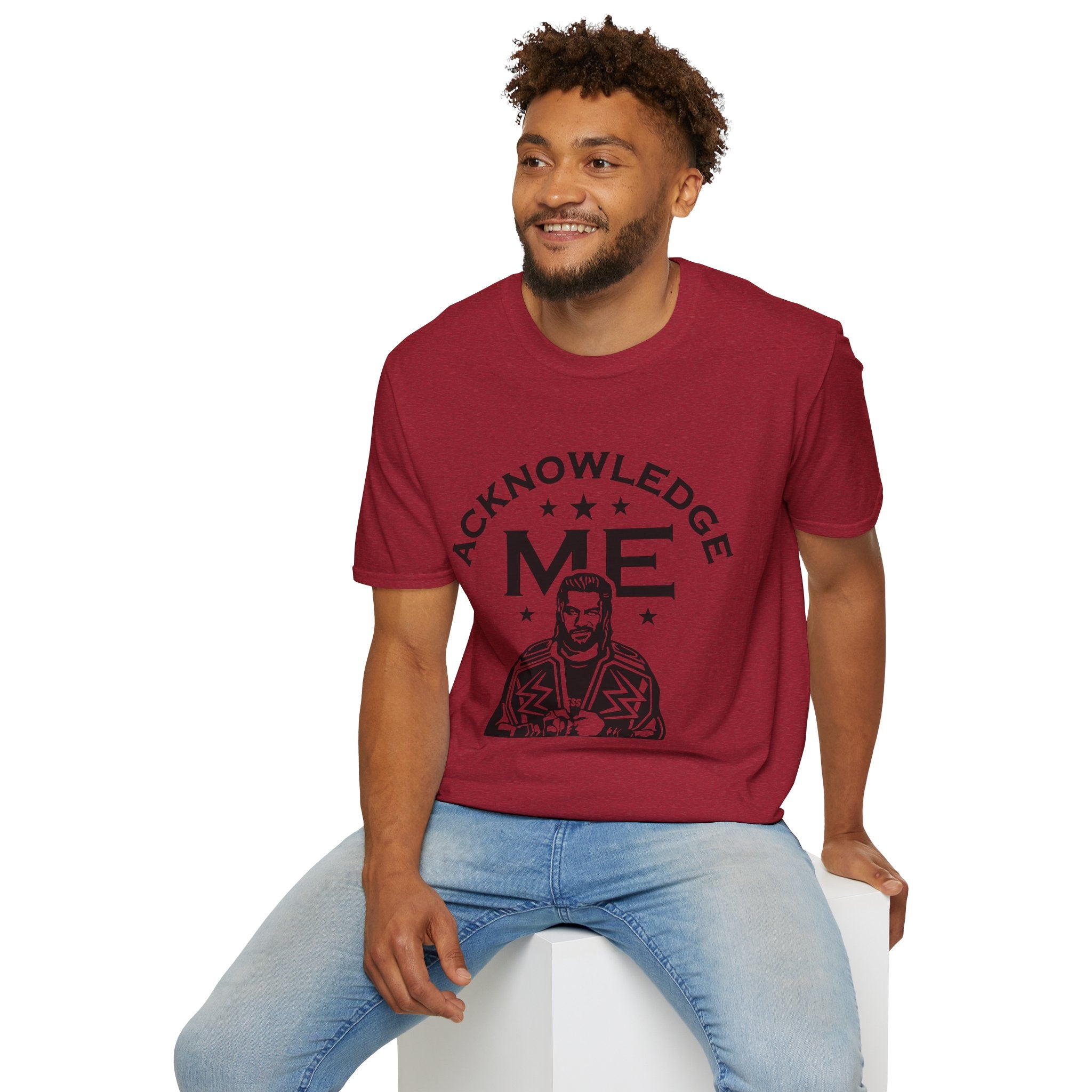 Roman Reigns Unisex Softstyle T-Shirt, Acknowledge Me Wrestling Fan Shirt, Gift, Wrestling Apparel, Roman Reigns Fan Tee