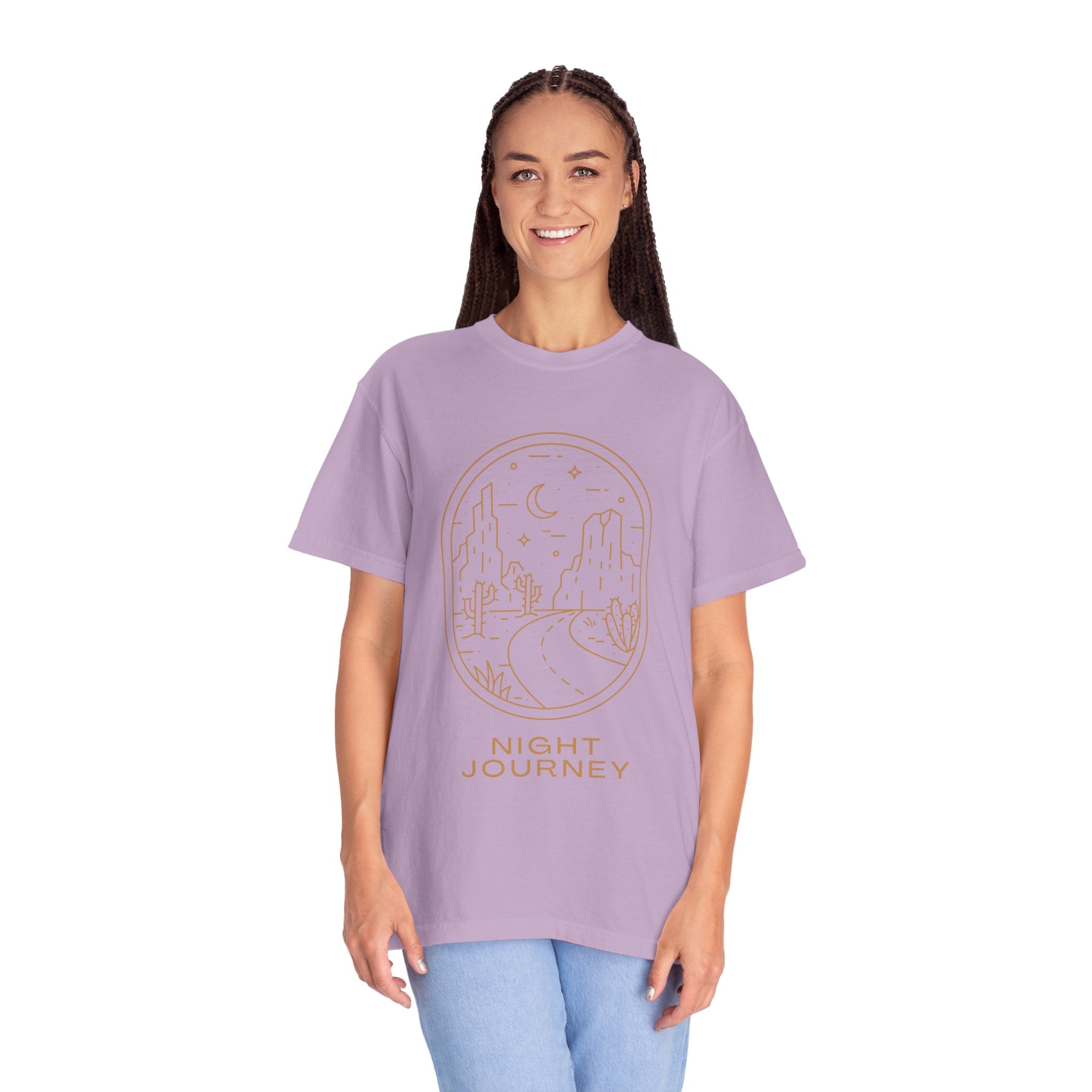 Night Journey, Graphic Design Unisex T-shirt, Casual Cotton Outwear, Gift for Him- Gift for Her, Stylish Tee, Cool Shirt, Trendy Apparel, Comfortable Top,