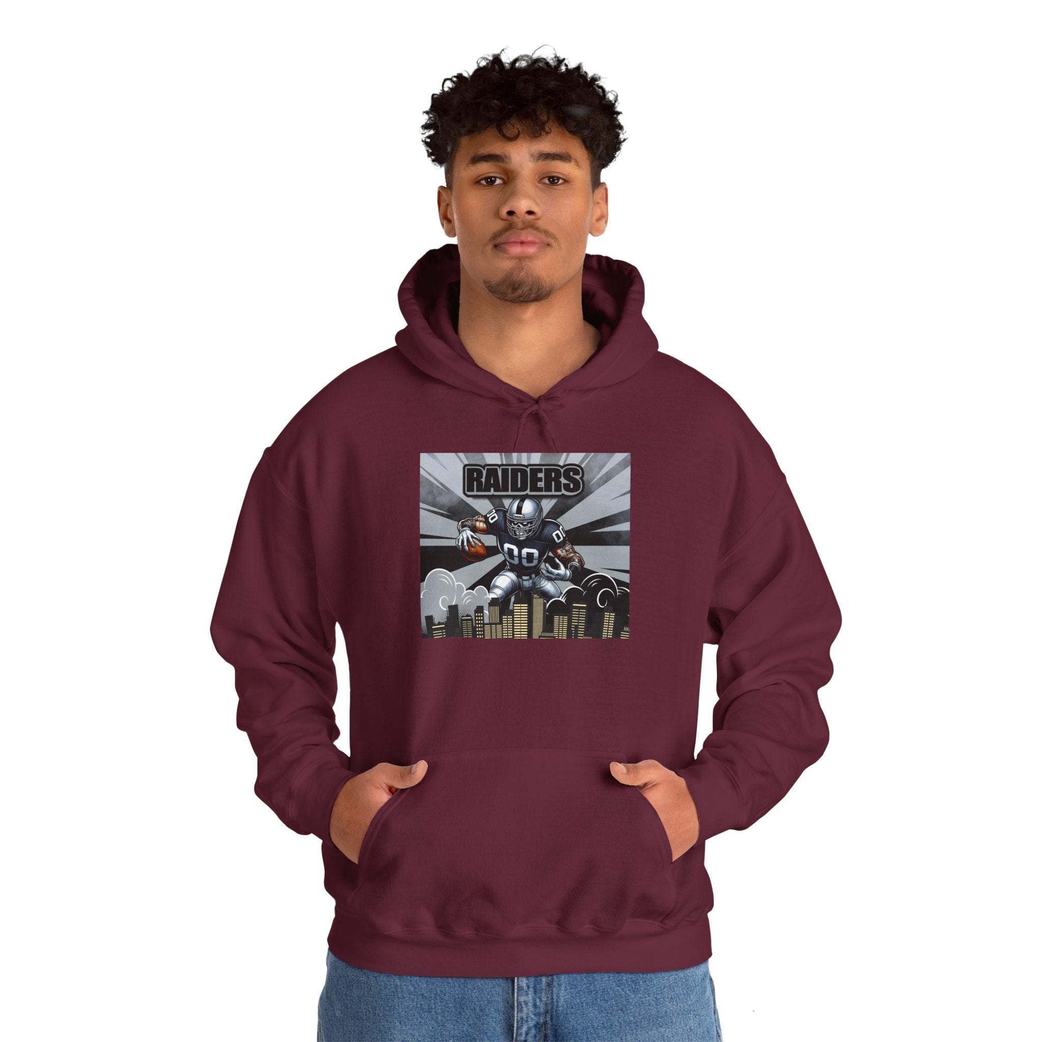 City Warrior Raiders Hoodie, Skyline Power Edition, Touchdown Raiders Hoodie, Unisex Hoodies, Raiders Football Fan Hoodie
