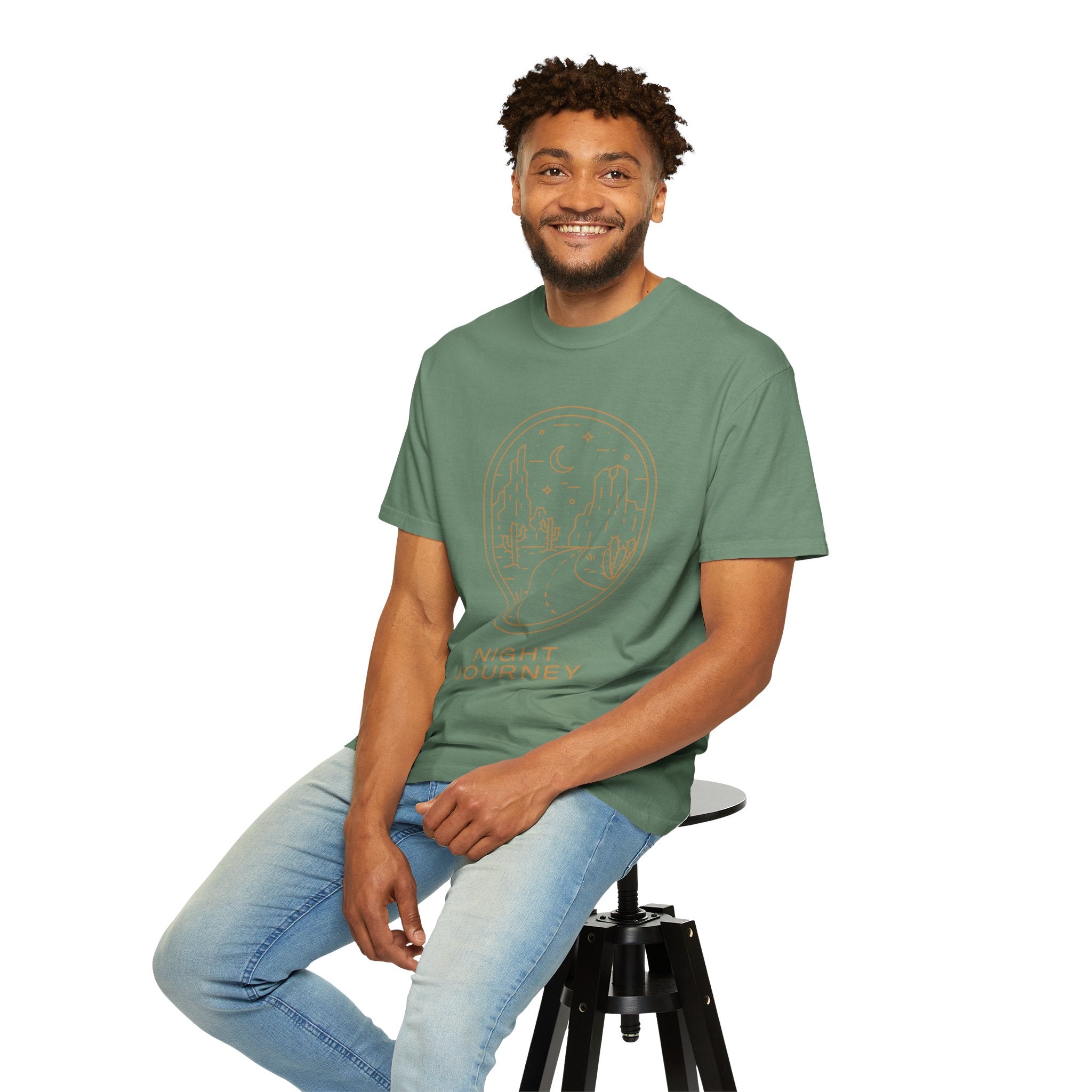 Night Journey, Graphic Design Unisex T-shirt, Casual Cotton Outwear, Gift for Him- Gift for Her, Stylish Tee, Cool Shirt, Trendy Apparel, Comfortable Top,