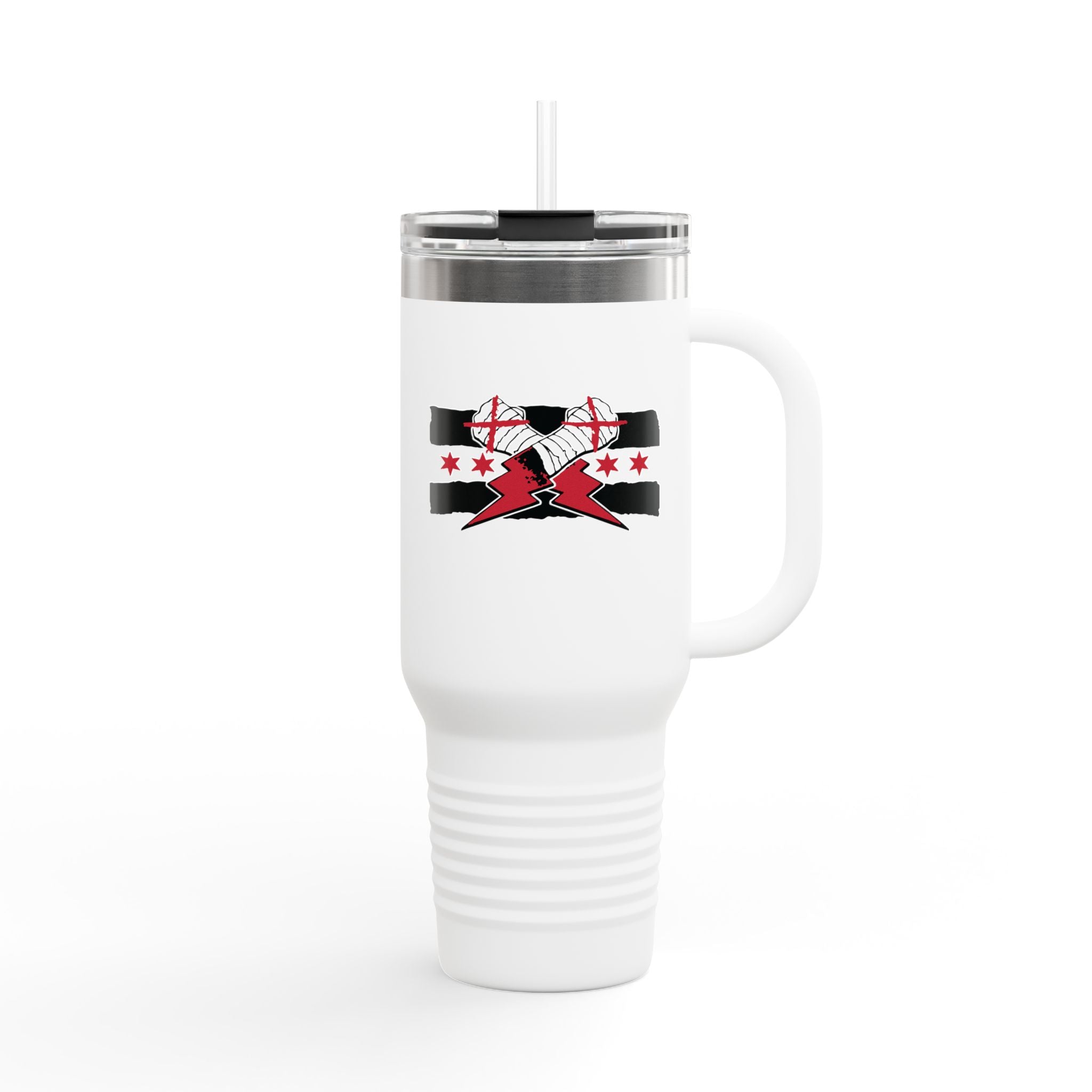 CM Punk Red-Black Graphic Design, Insulated Travel Mug, Gift for Her Gift for Him - 40oz, Gift for Her, Gift for Him