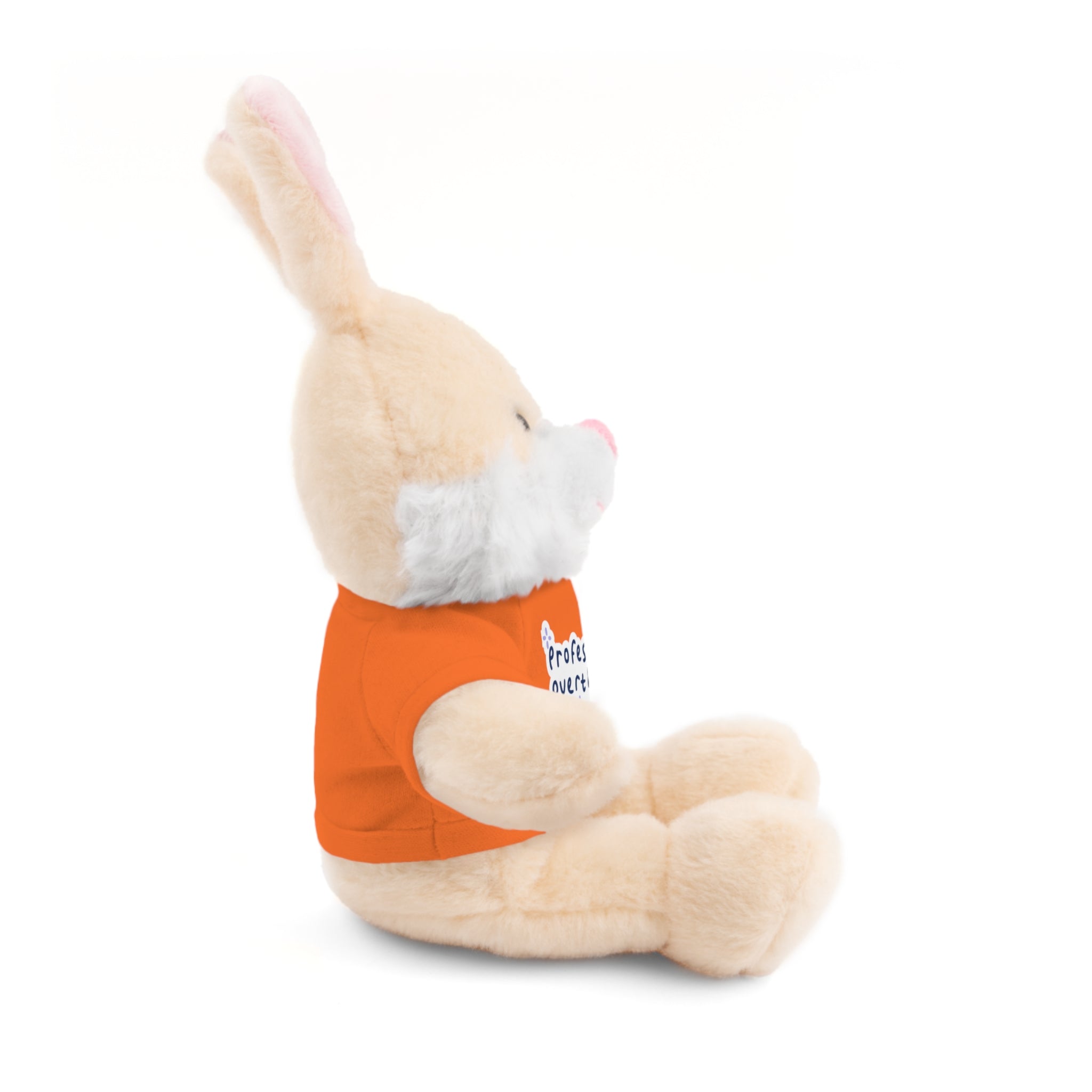 Bunny Plushy, Funny Professional Overthinker, Stuffed Animals Shirt Printed, Suitable for Soft Valentine's Day Gift