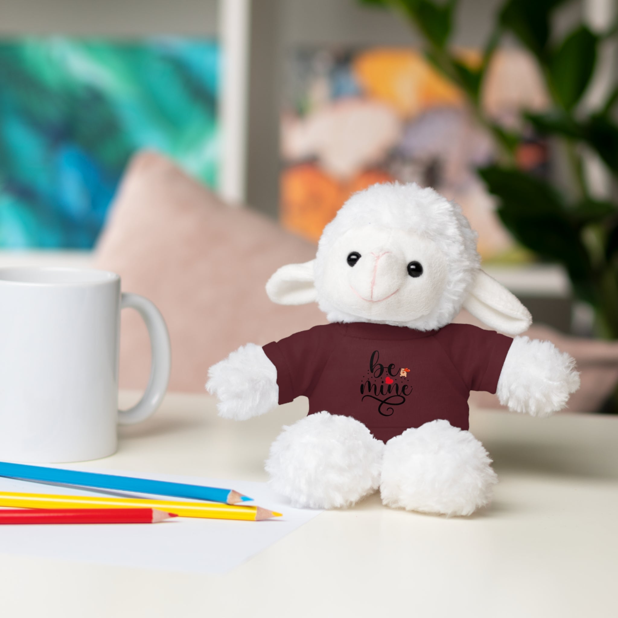 Lovely Panda Plushy, Be Mine, Stuffed Animals Shirt Printed, Suitable for Soft Valentine's Day Gift for Her, Him