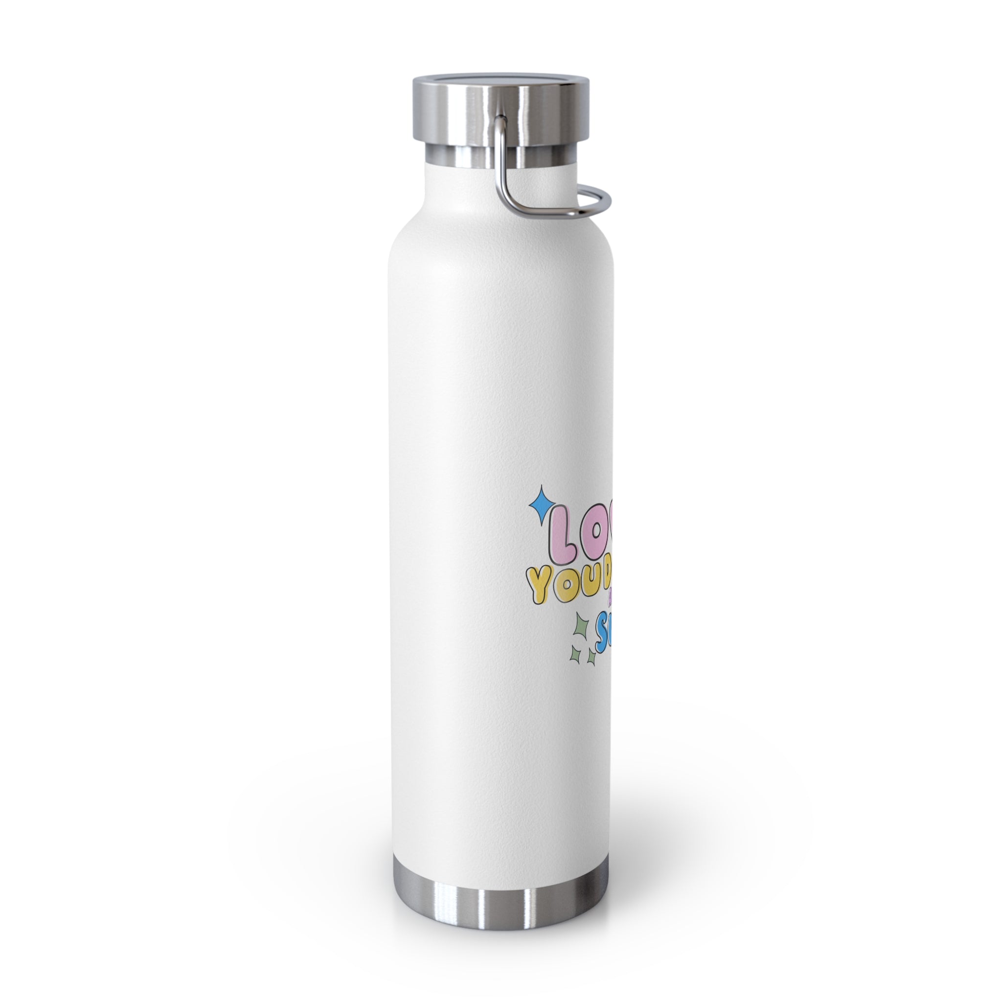 "Love What You Do and You'll Succeed " Copper Water Bottle, Inspirational Quote, Gift Tumbler, 22oz, Motivational Drinkware, Stainless Steel Thermos