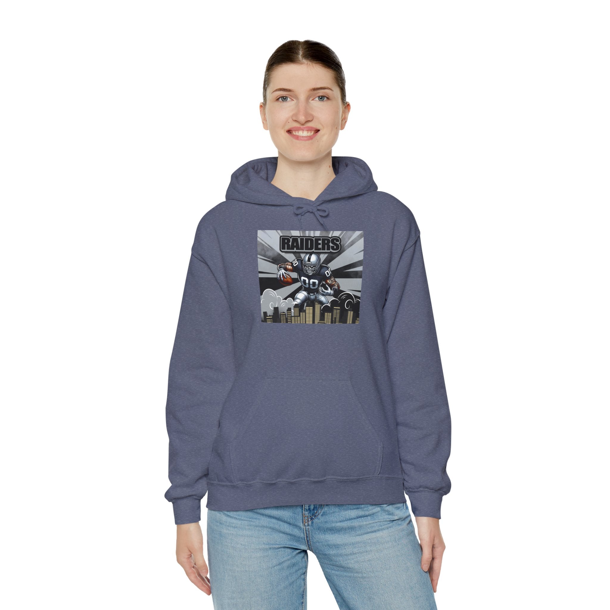 City Warrior Raiders Hoodie, Skyline Power Edition, Touchdown Raiders Hoodie, Unisex Hoodies, Raiders Football Fan Hoodie