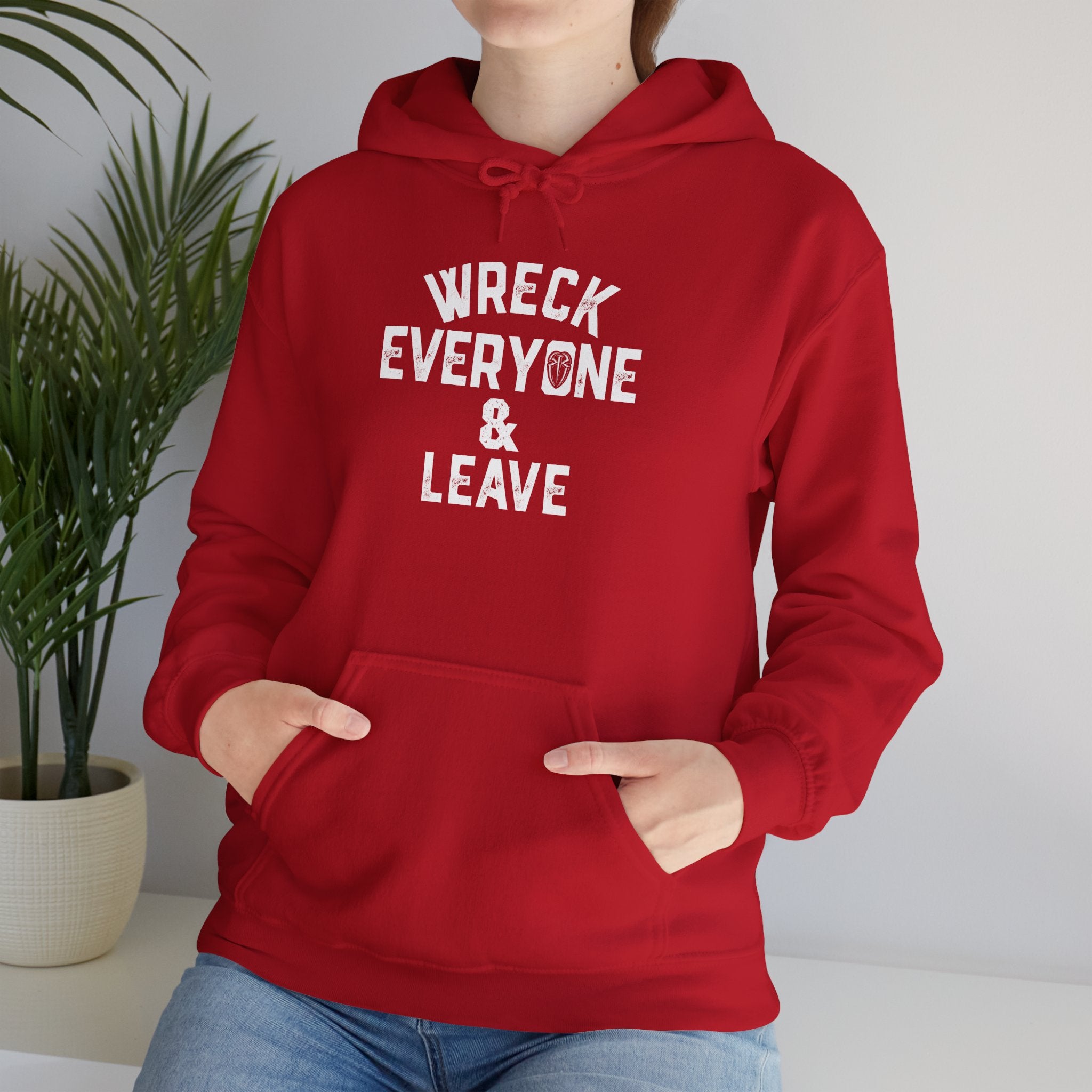 Wreck Everyone and Leave Royal Reigns Hoodies, Pro Wrestling Apparel, Heavy Blend Hoodie, Sports Fan Gift, Graphic Pullover