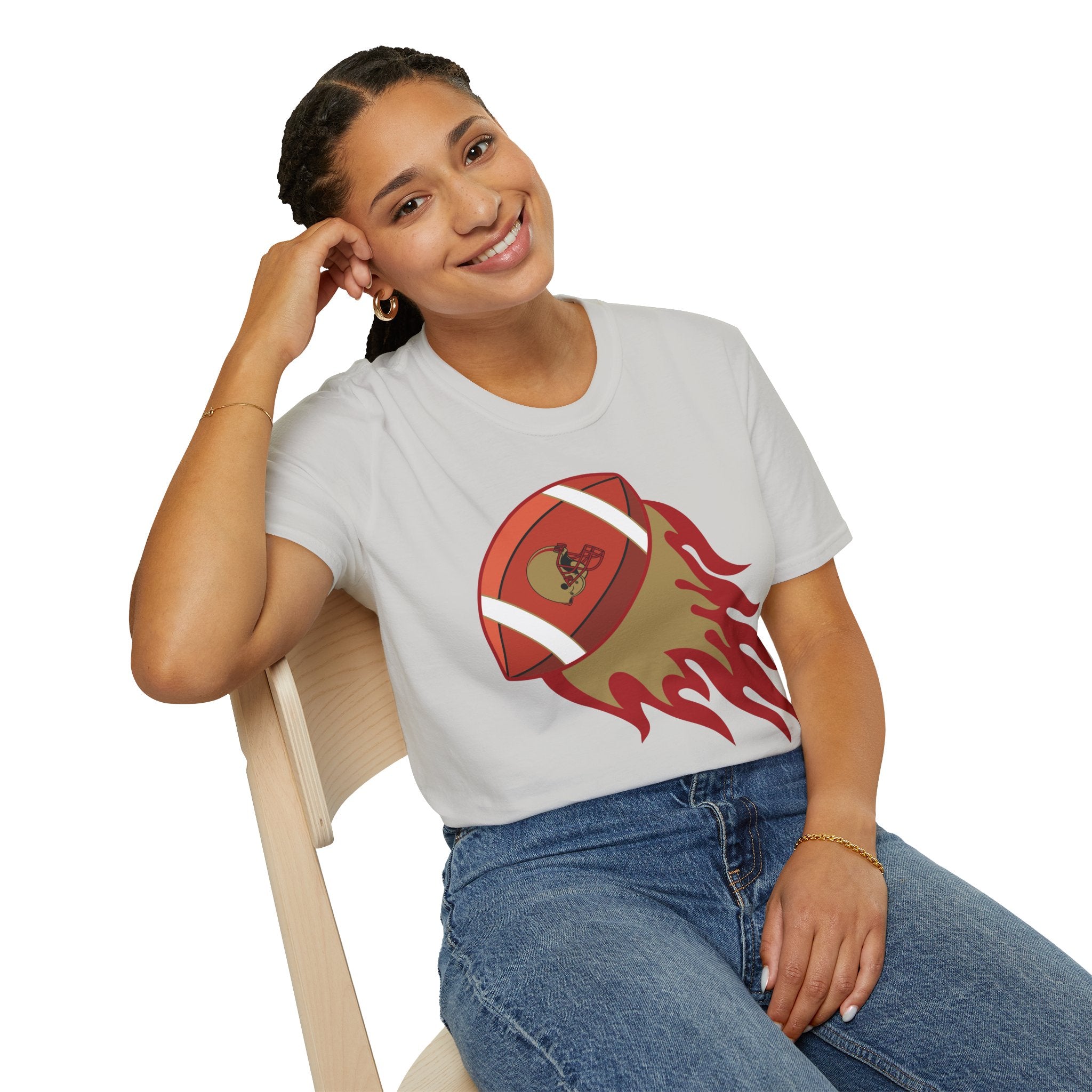 SF Football on Flare , San Francisco Shirt, Unique Fan Apparel, Football Team Game Day Shirt, Sporty Men's Women's Clothing