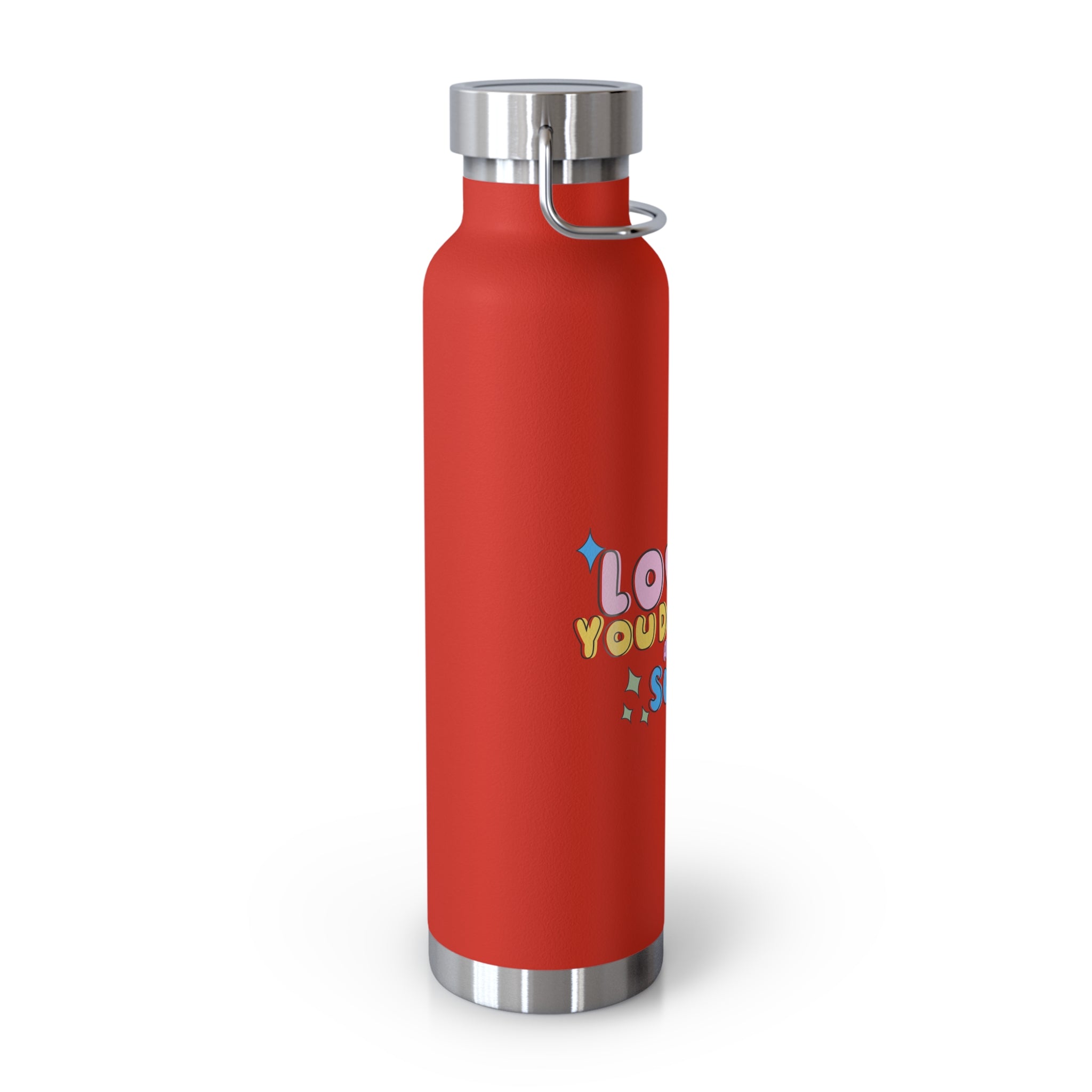 "Love What You Do and You'll Succeed " Copper Water Bottle, Inspirational Quote, Gift Tumbler, 22oz, Motivational Drinkware, Stainless Steel Thermos