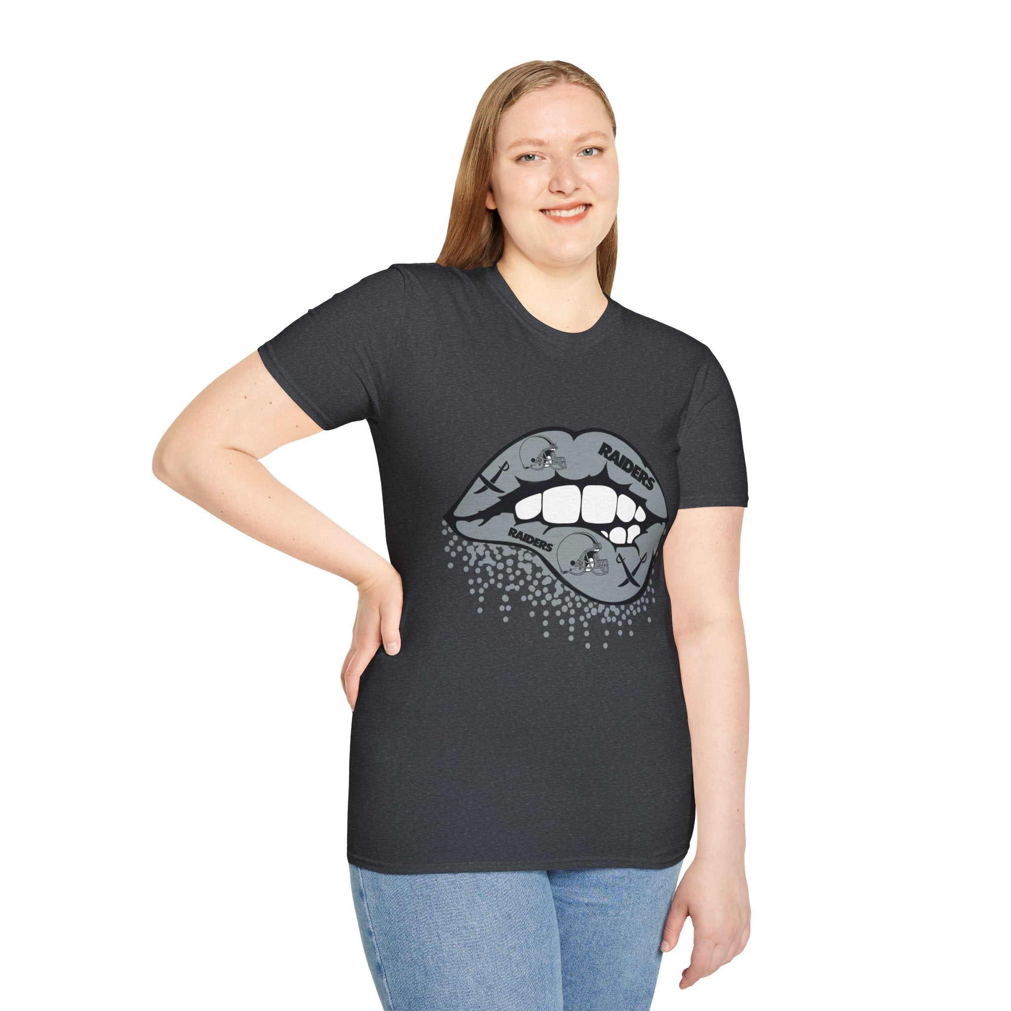 Lip Bite Raiders Unisex T-Shirt -Vintage Inspired Tee, Classic Shirt, Football Fan Shirt, Team Sports Top, Soft Cotton Jersey