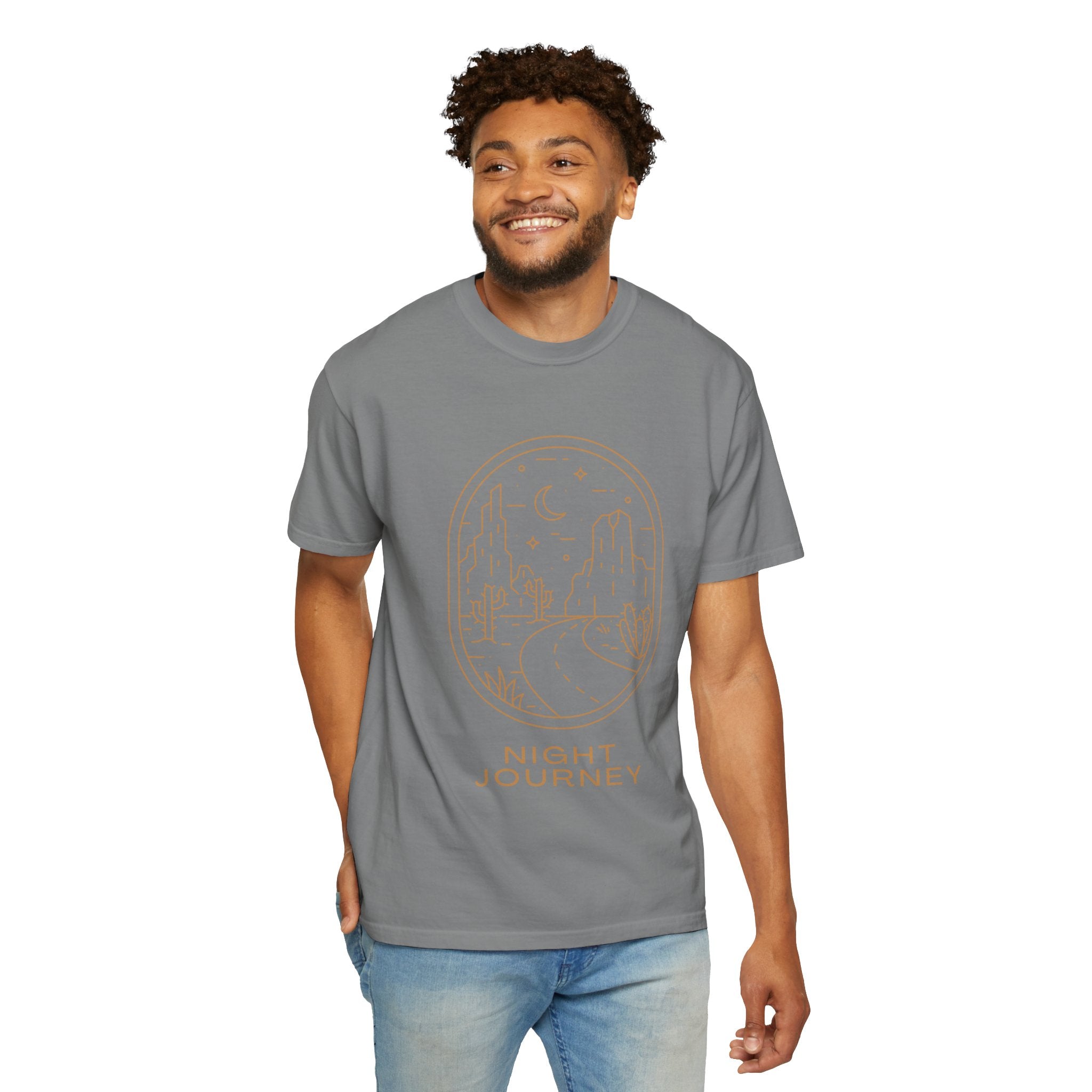 Night Journey, Graphic Design Unisex T-shirt, Casual Cotton Outwear, Gift for Him- Gift for Her, Stylish Tee, Cool Shirt, Trendy Apparel, Comfortable Top,
