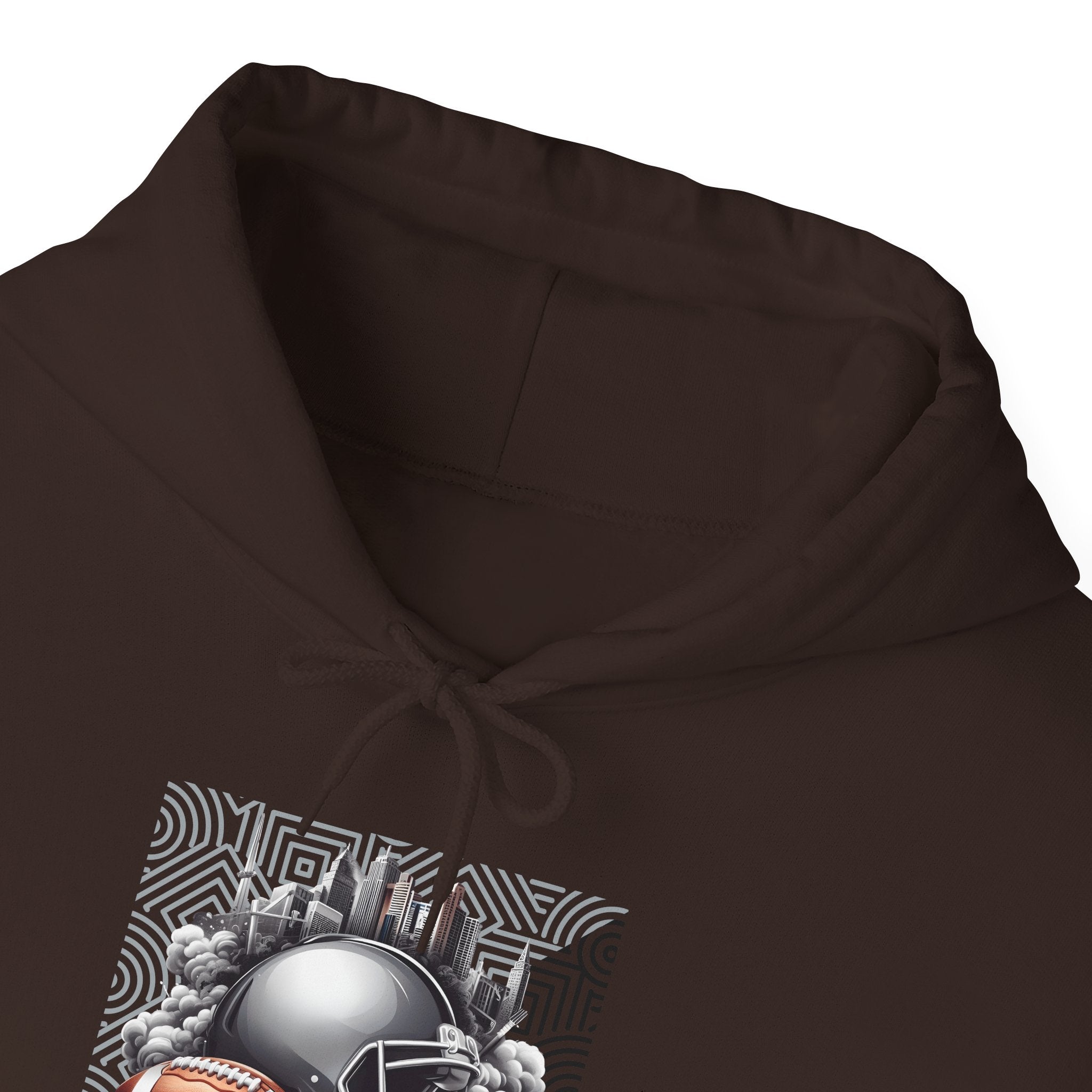 Gray Football and Helmet Shield Raiders Hoodie - Bold and Dominant, Ultimate Game-Day Gear, Raiders Football Hoodie Unisex