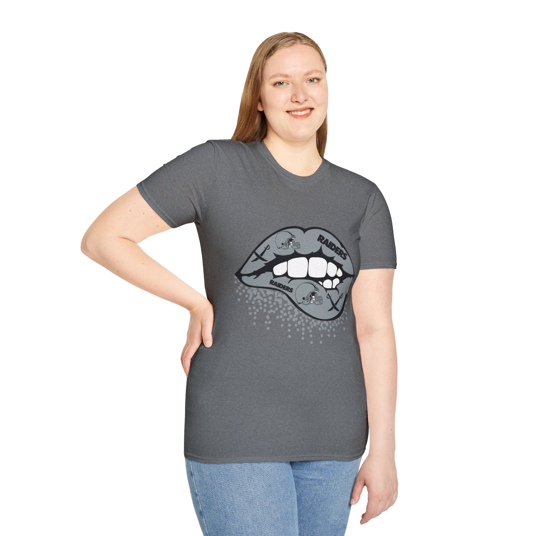 Lip Bite Raiders Unisex T-Shirt -Vintage Inspired Tee, Classic Shirt, Football Fan Shirt, Team Sports Top, Soft Cotton Jersey