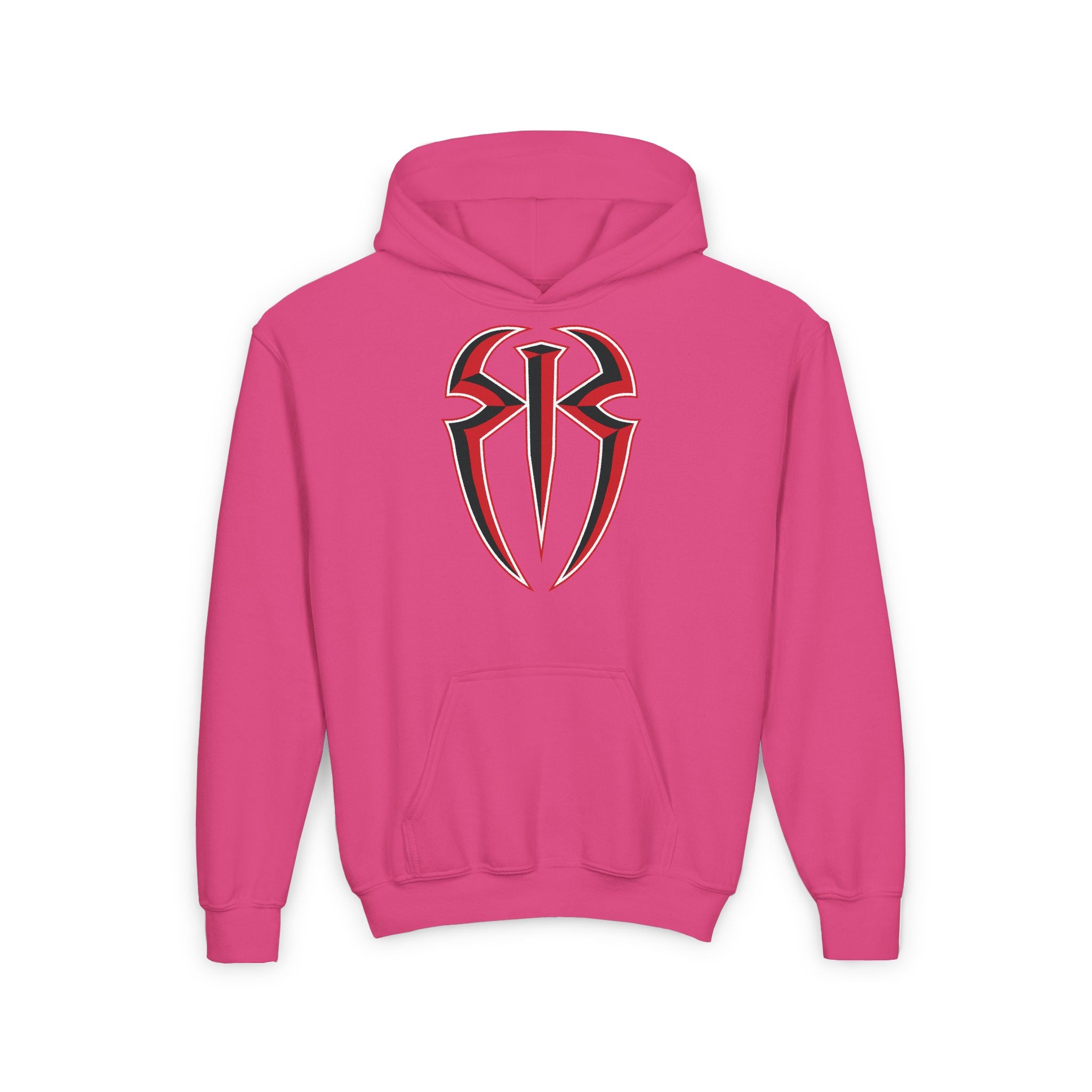 Roman Reigns Black Red Shirt Design, Sports Fan Kids Hoodies - Youth Heavy Blend Hooded Sweatshirt, Unisex, Gift for Her-Him, Casual Outwear