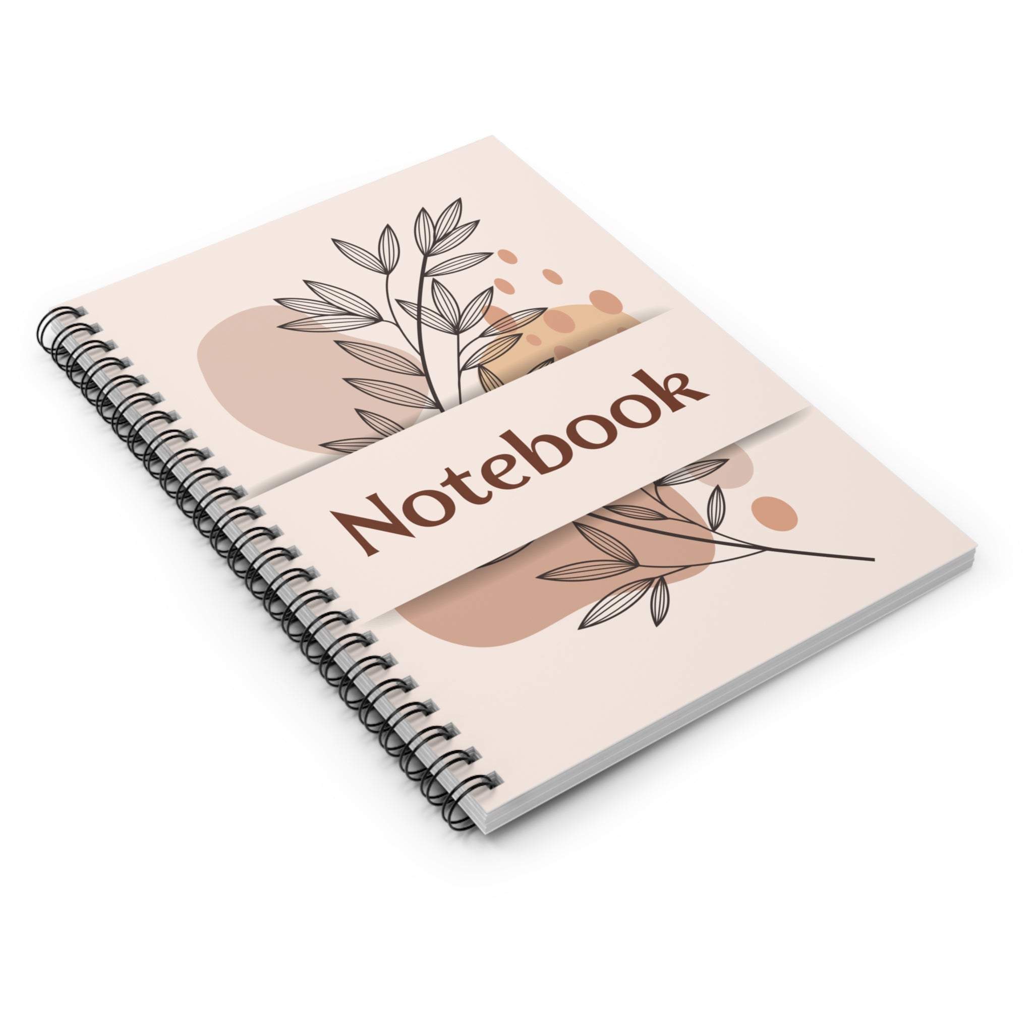 Beige Brown Aesthetic Minimalist Notebook, Spiral Notebook - Ruled Line, Notebook, Office Supplies, School Supplies