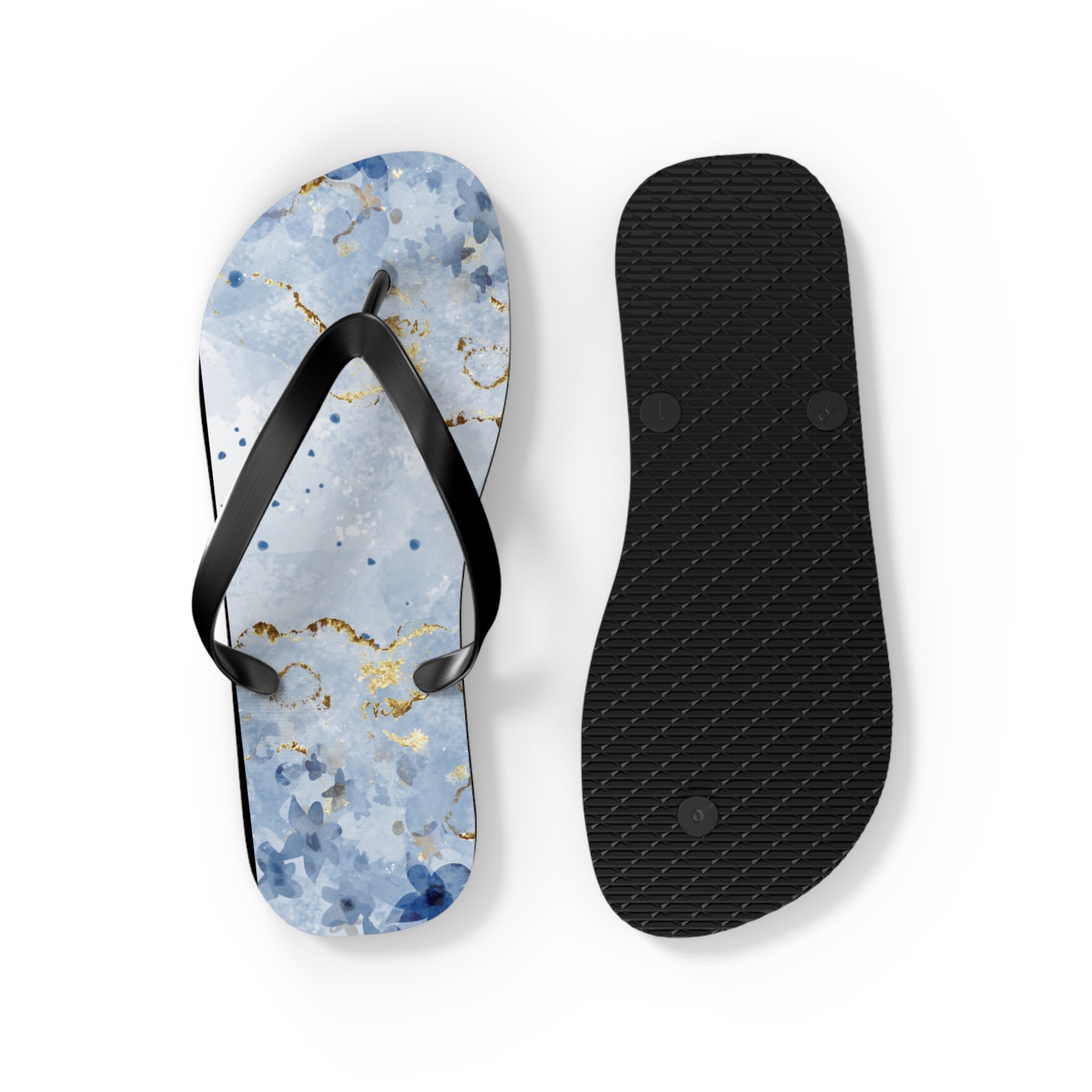 Blue And Gold Design, Flip Flops for Women, Cute Designs, Everyday Use, Indoor Sleepers
