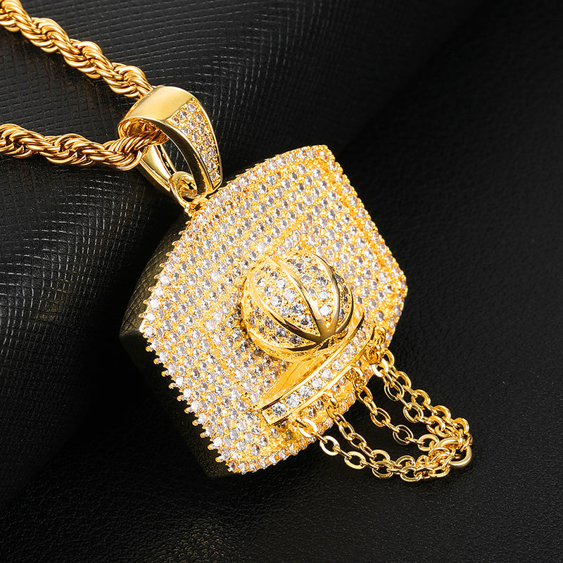 B-Ballin' Basketball Hoop Necklace