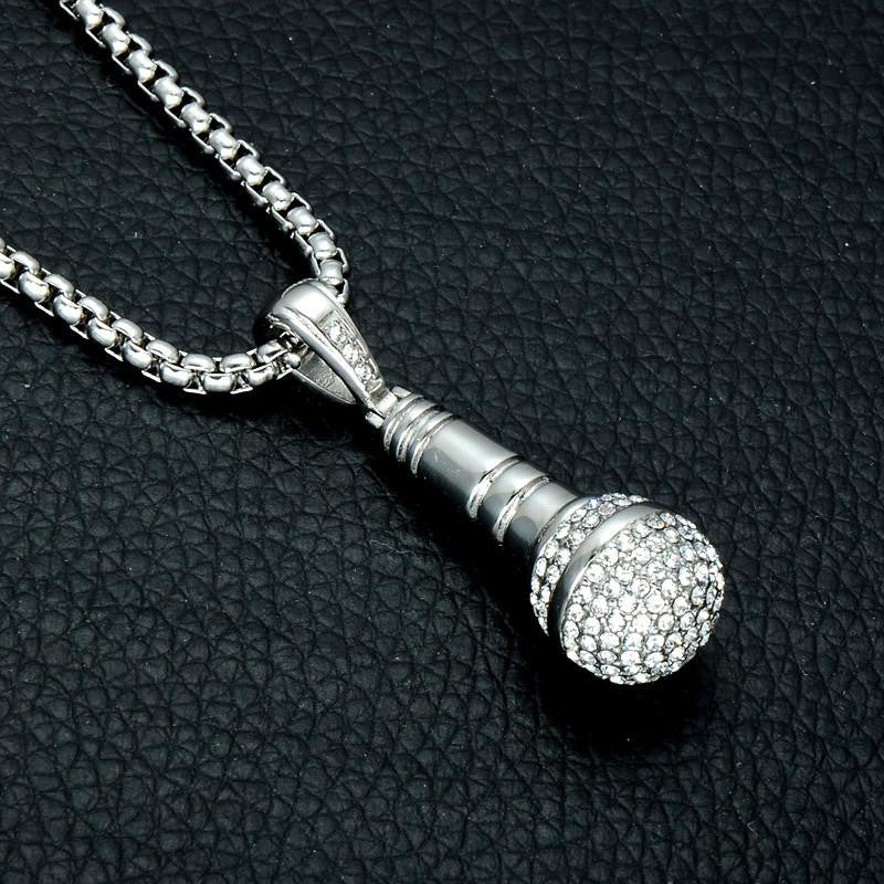 SING YOUR INNER MUSIC BLING MIC NECKLACE