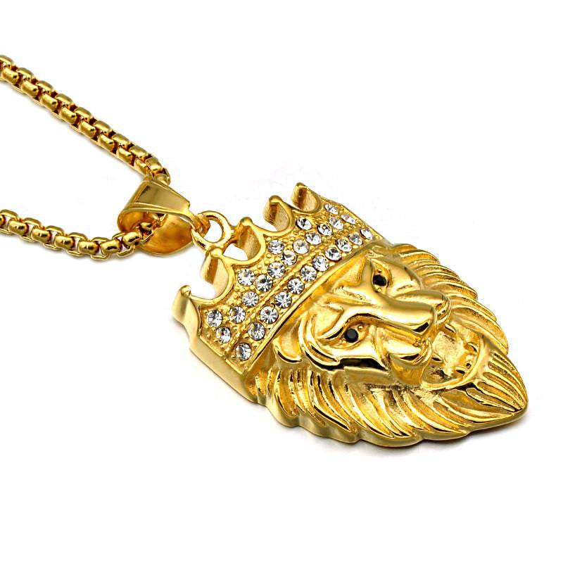 Empire Titanium Stainless Steel Lion Head Pendant