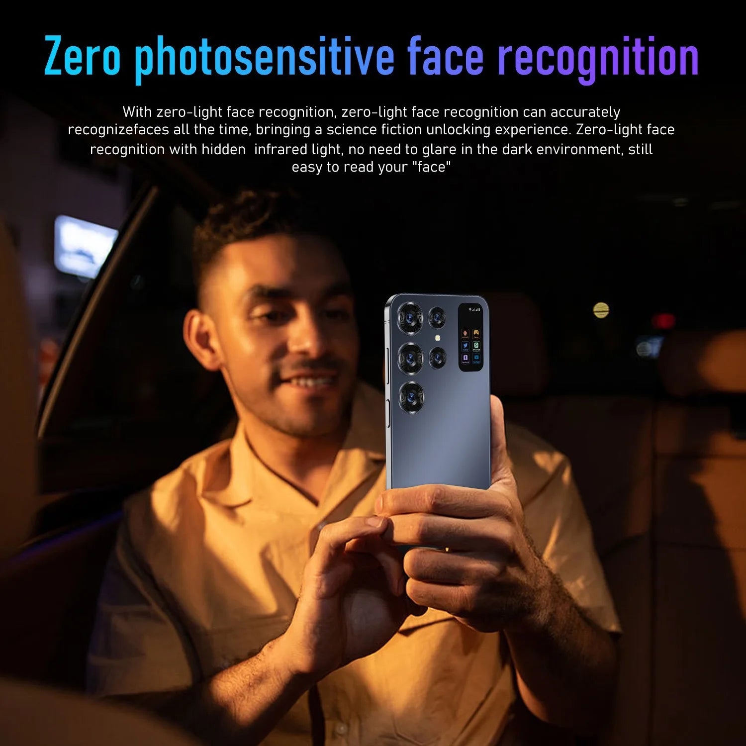 E24 Unlocked Android Phone, 16GB RAM, 3000mAh Battery, Face Unlock and Fingerprint Unlock, Dual SIM