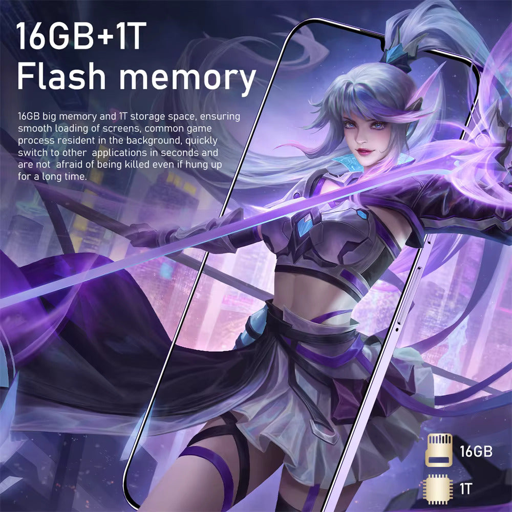 E23 Pro Unlocked Android Phone, Snapdragon,12GB Storage + 256GB Extended, 2400mAh Battery, Face Unlock