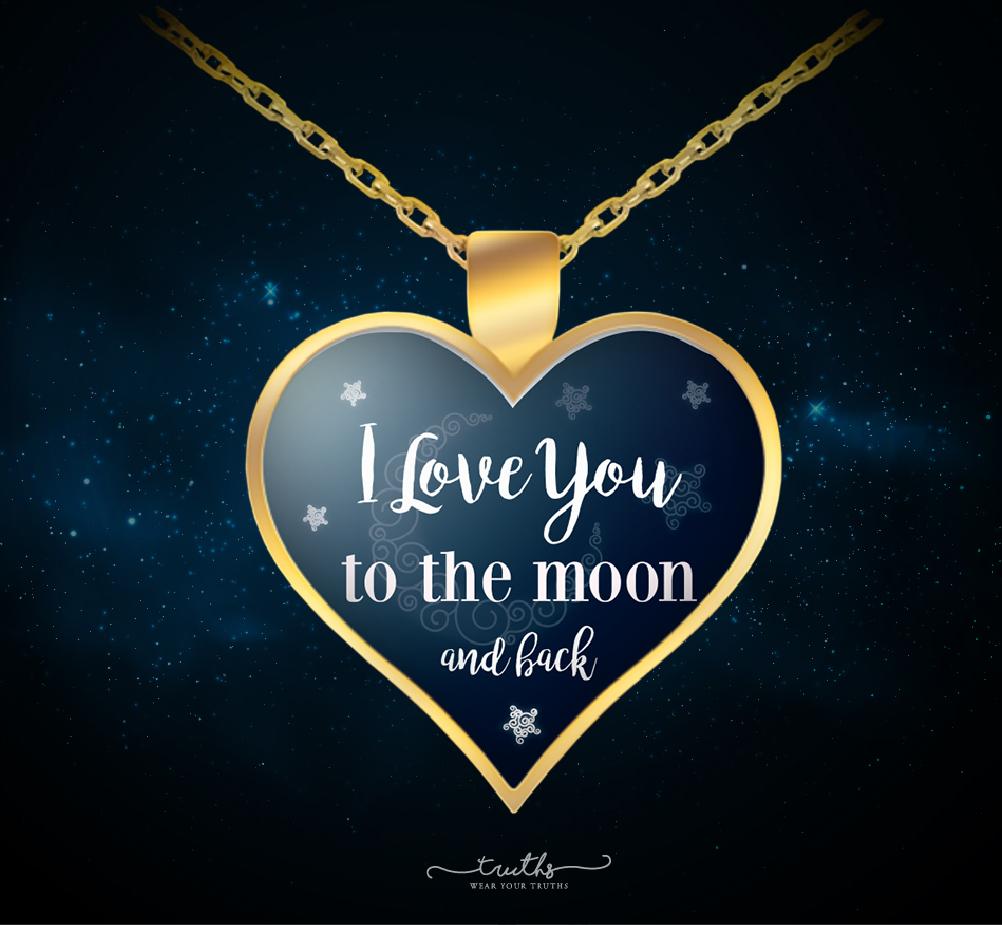 I LOVE YOU TO THE MOON AND BACK GOLD PLATED NECKLACE