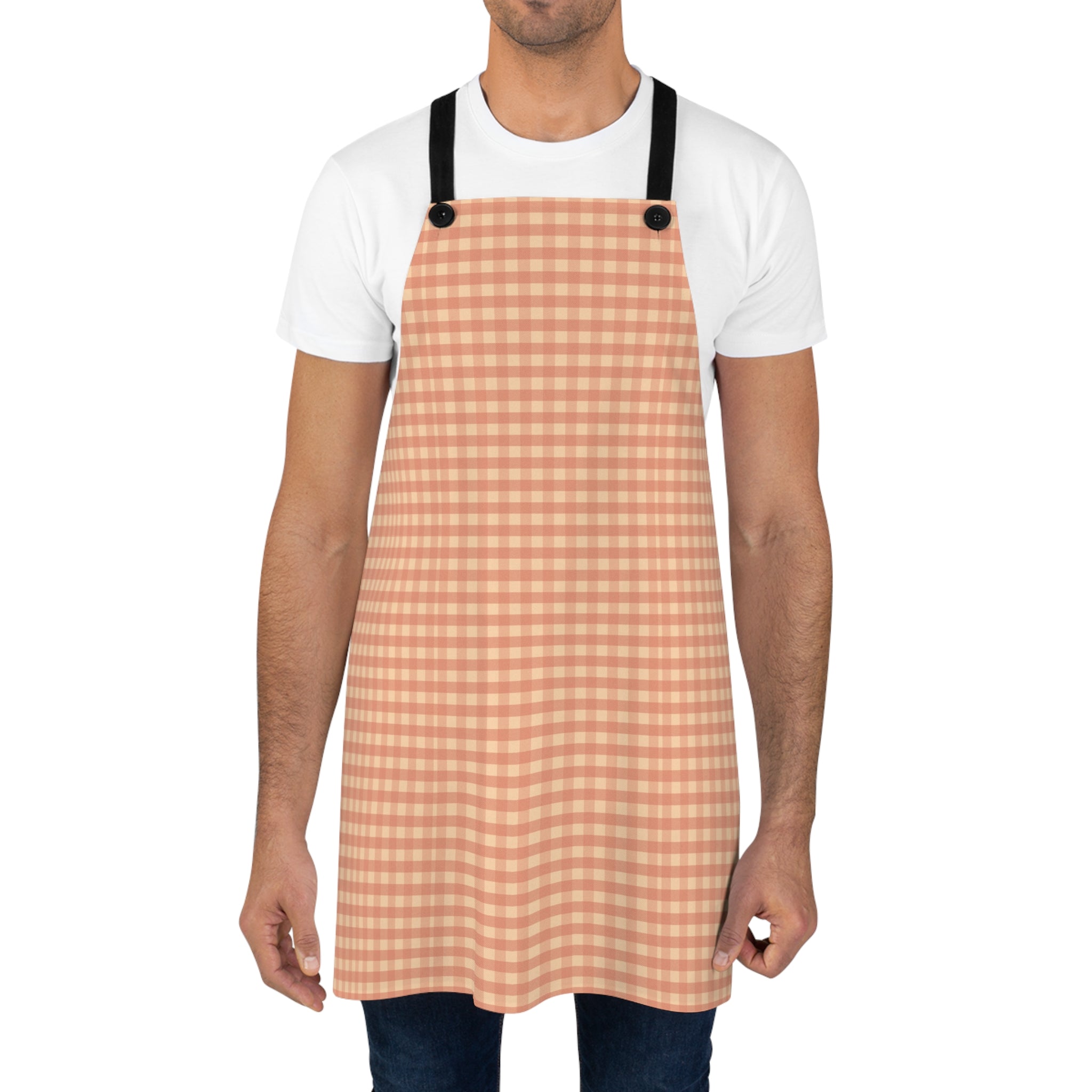 Brown Orange Checkered Design, Unisex Apron, Apron for Her, Apron for Him, Food Lover, Kitchen Accessories