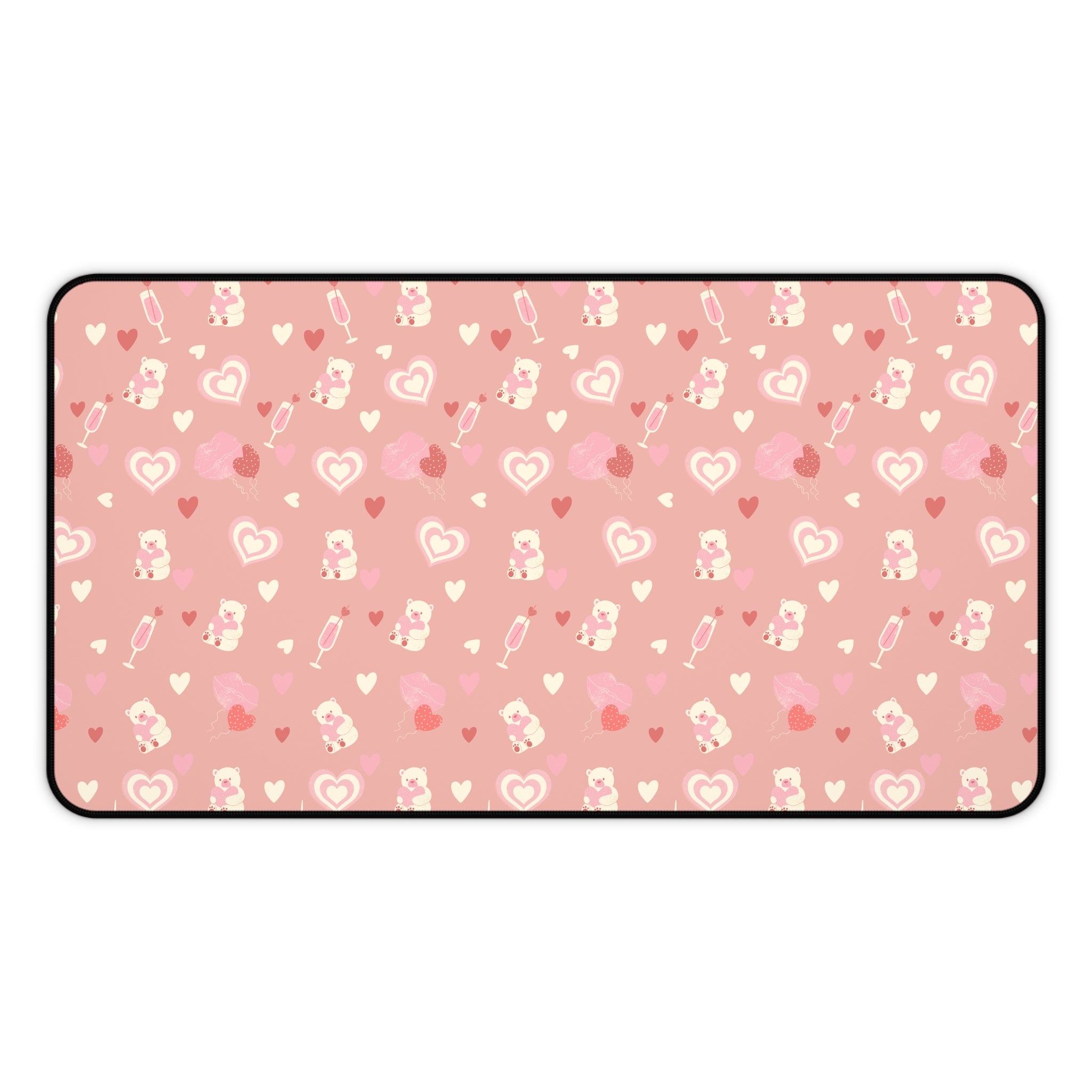 Cute Valentine's Day Heart Pattern, Valentines Gift, Mouse Pad, Desk Matt for Desktop, Cute Desk Pad Mat, XXL Large Mouse Pad for Desk, Anti-Slip Big Mousepad with Stitched Edges, Keyboard Pad Mouse Mat for Computer