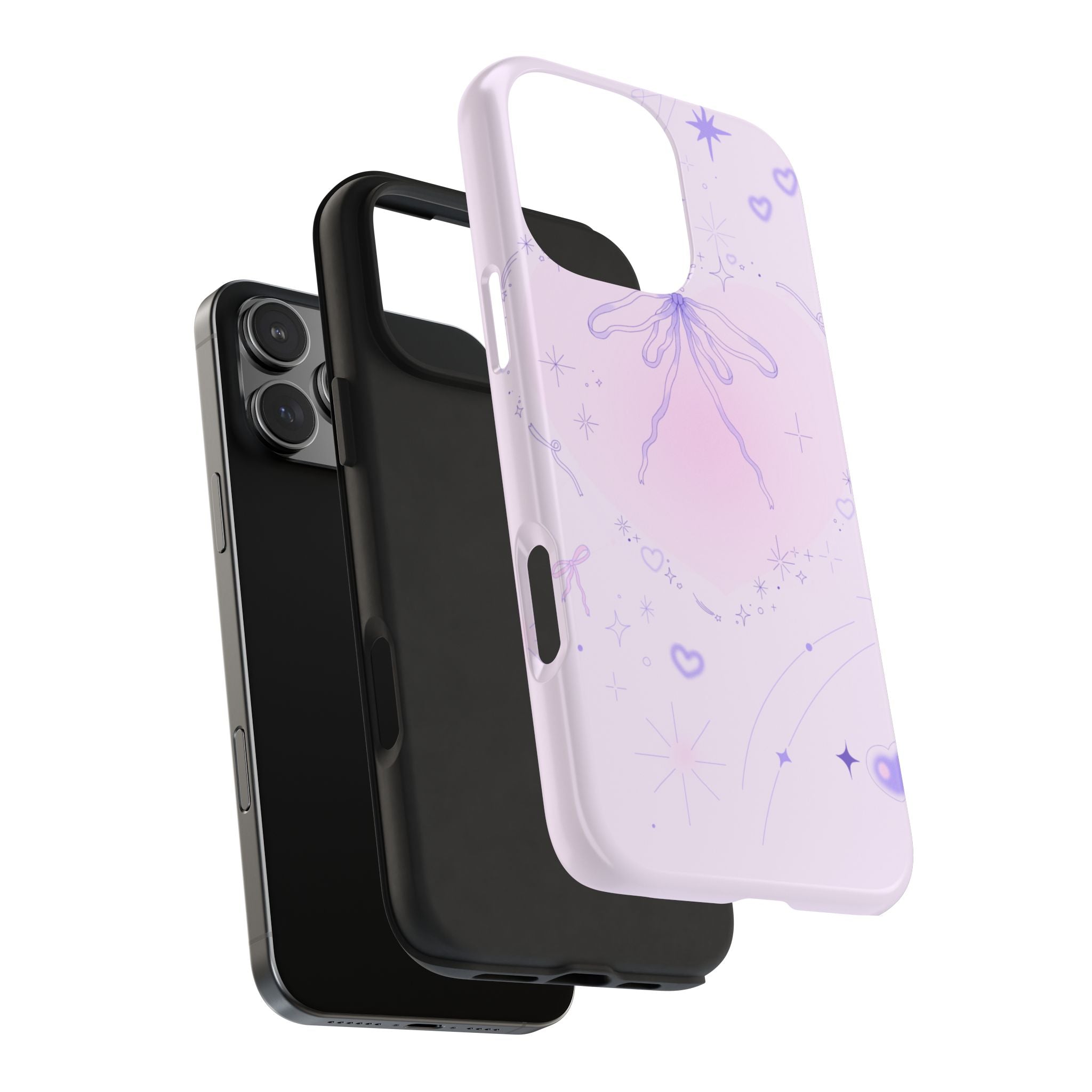 Pink Purple Delicate Fine Line Design, Elegant Phone Cases, Stylish Phone Covers, Chic Phone Protectors, Fashionable Case for Her, Trendy Smartphone Accessories