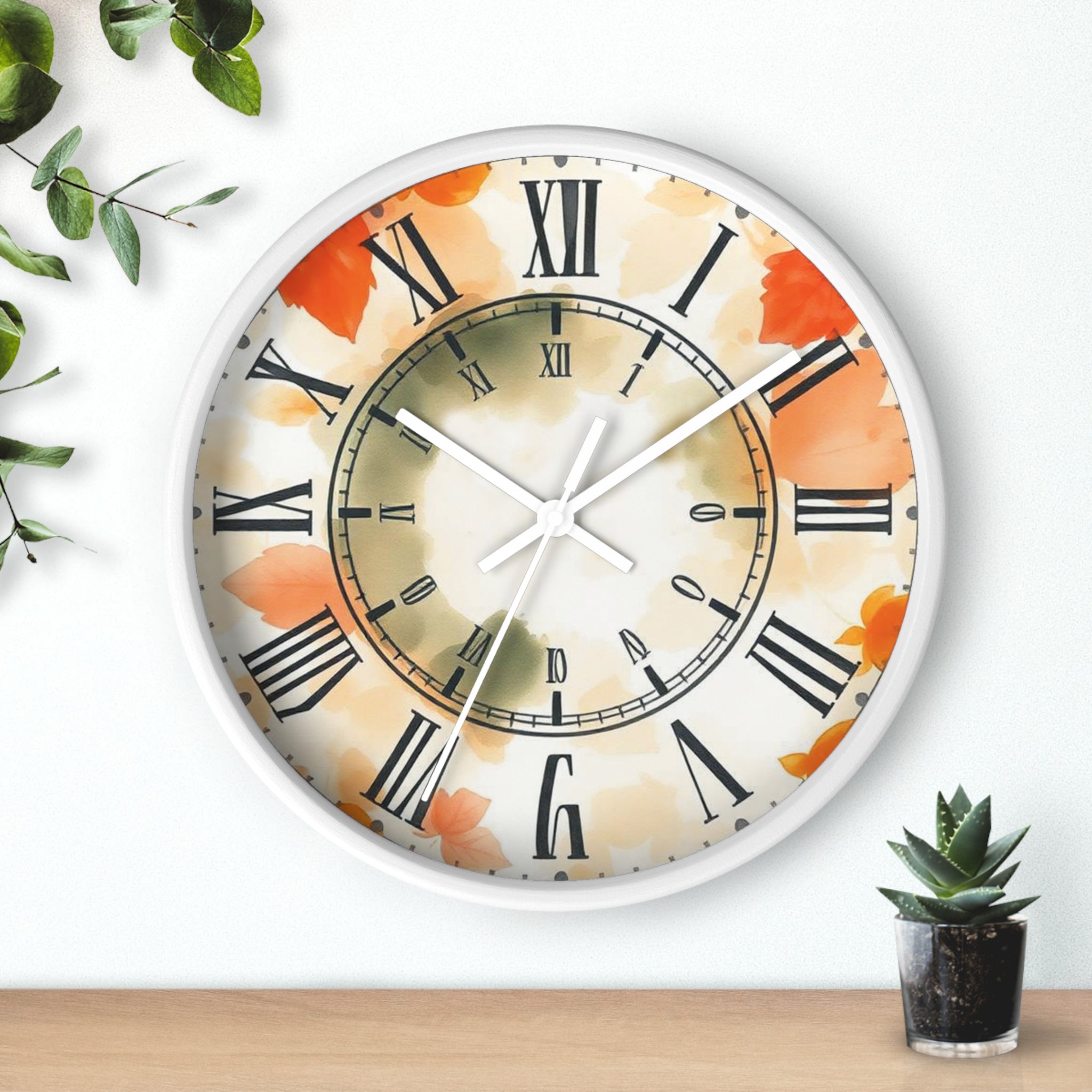 Autumn Design Elegant Wall Clock, Home Decor, Wall Art