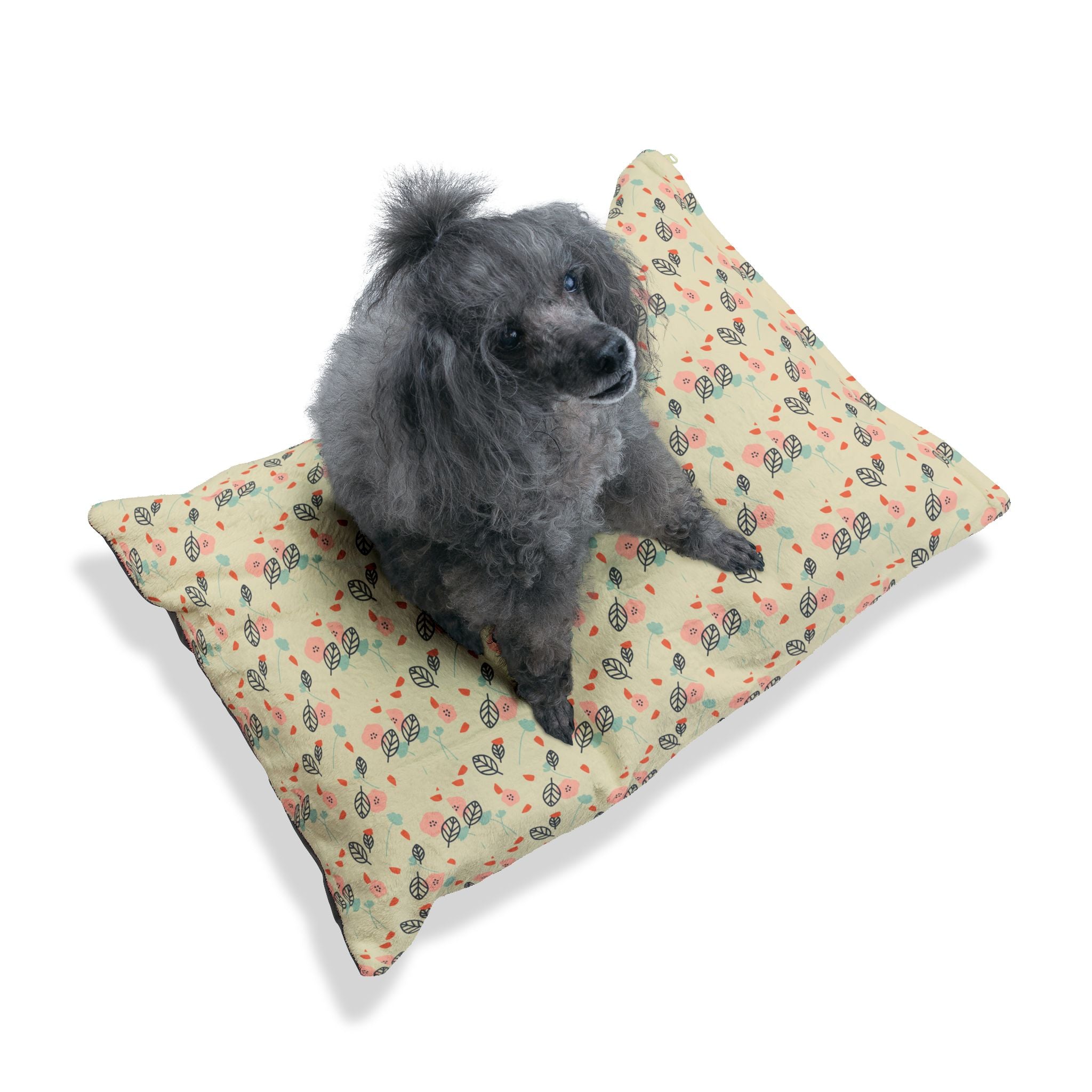 Beige and Pink Pet Bed - Cat and Dog Bed, Anti-Anxiety Small Dog Bed, Calming Dog Bed for Puppy, Cozy Cat Bed, Fluffy Dog Beds for Small Dogs, Washable Puppy Bed for Indoor Pets