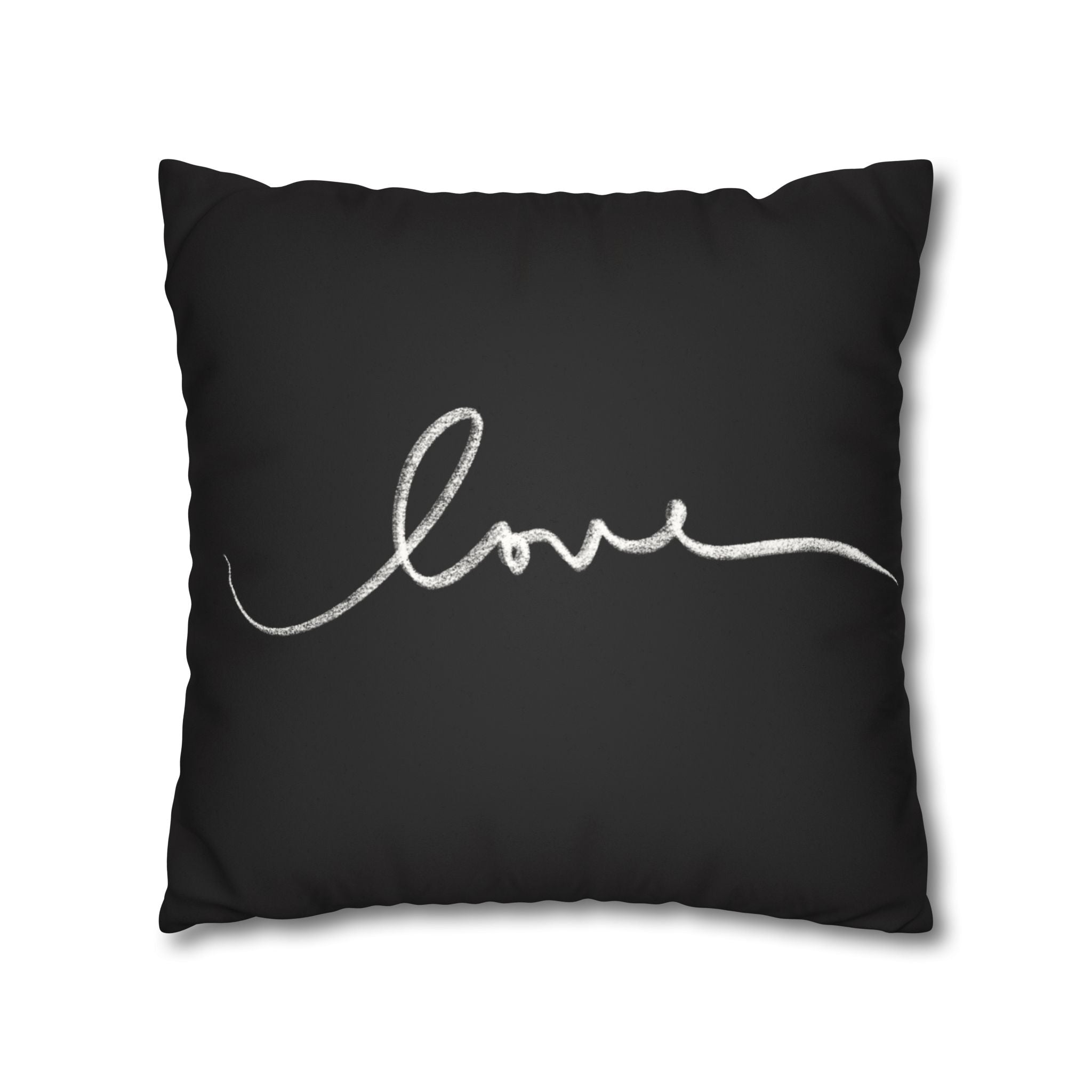 Square Pillowcase -Black Elegant Valentines - Decorative Pillows Cushion Covers for Couch Chair Bedroom Valentines Decorative, Faux Suede, Home Decor