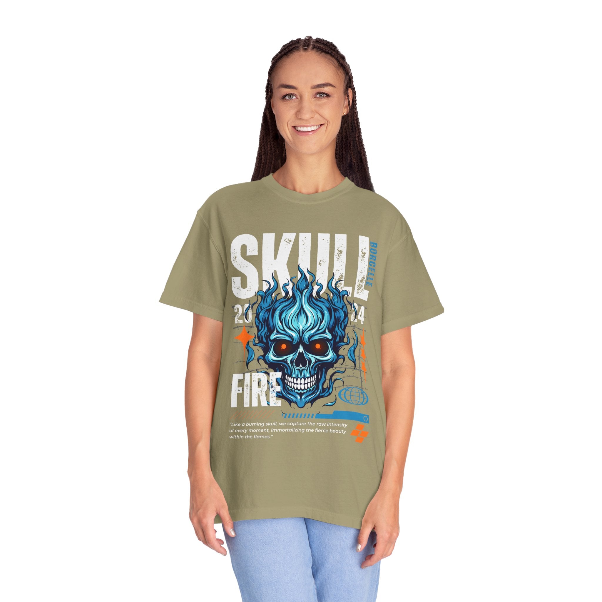 Skull Fire, Graphic Design Unisex T-shirt, Casual Cotton Outwear, Gift for Him- Gift for Her, Stylish Tee, Cool Shirt, Trendy Apparel, Comfortable Top,