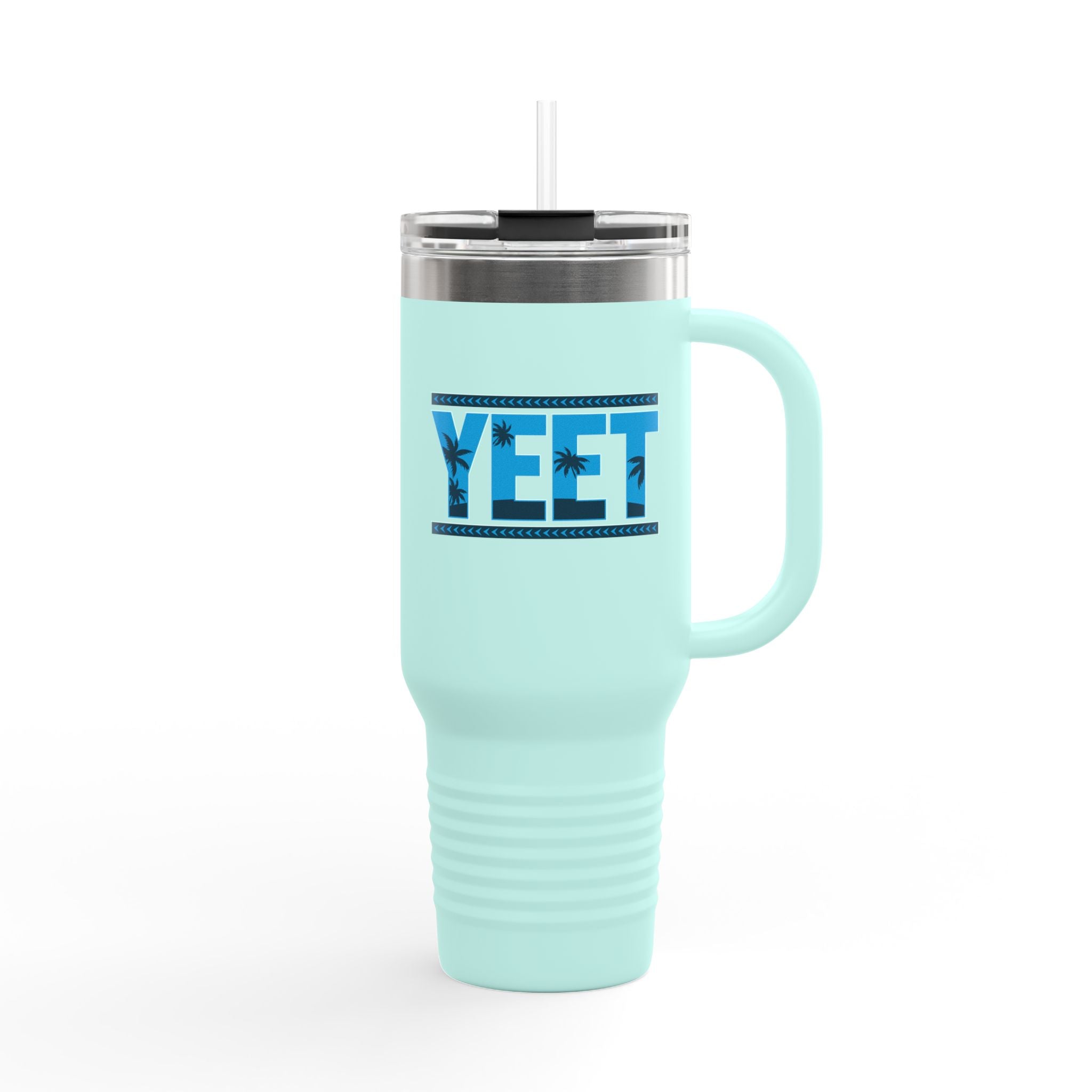 Yeet  Blue-Gray Graphic Design,  Insulated Travel Mug, Gift for Her Gift for Him - 40oz, Gift for Her, Gift for Him