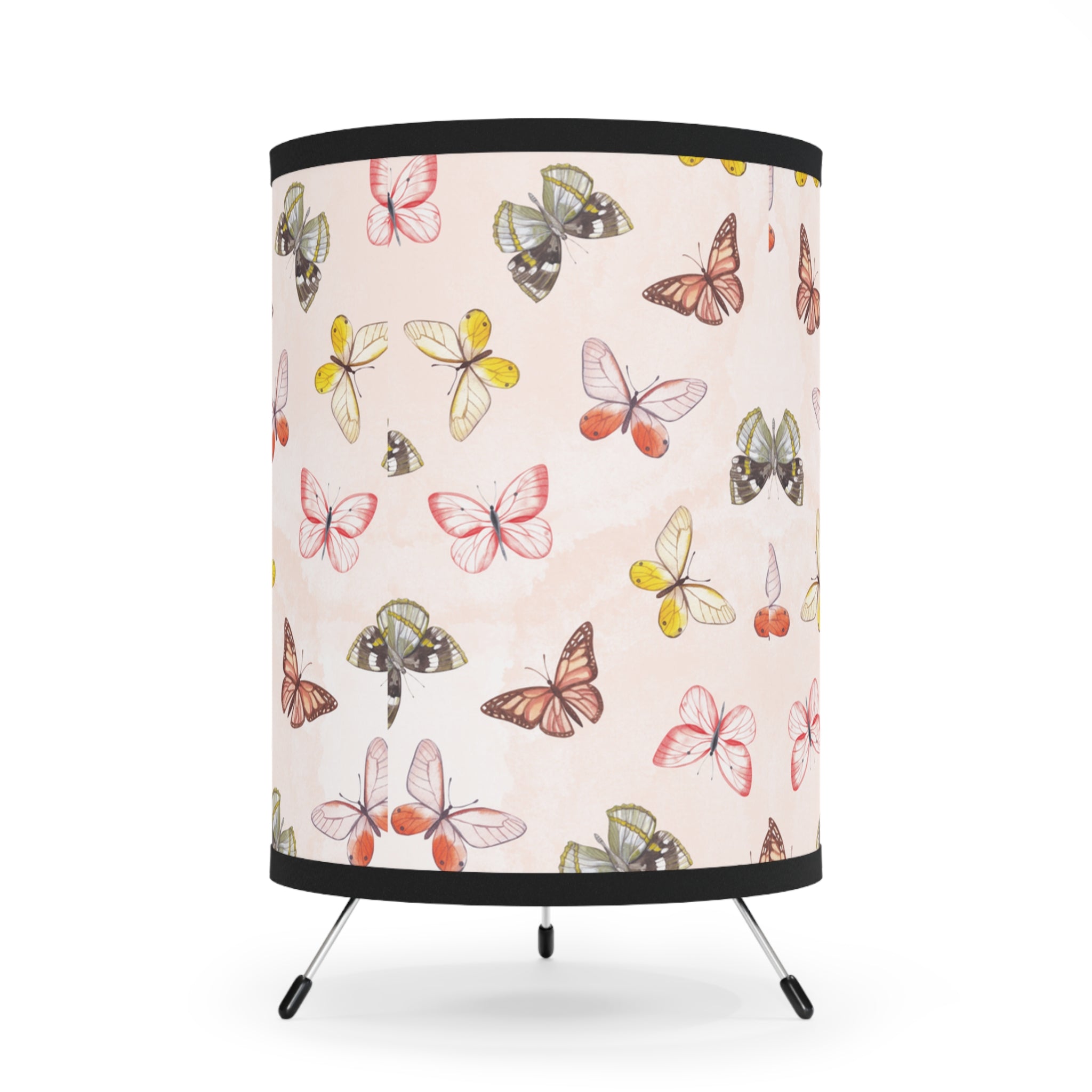 Delicate Pink Butterflies Lamp, Desk Lamp for Bedroom, Living Room, Modern Style, Floral Bedside Lamp, Home Decor