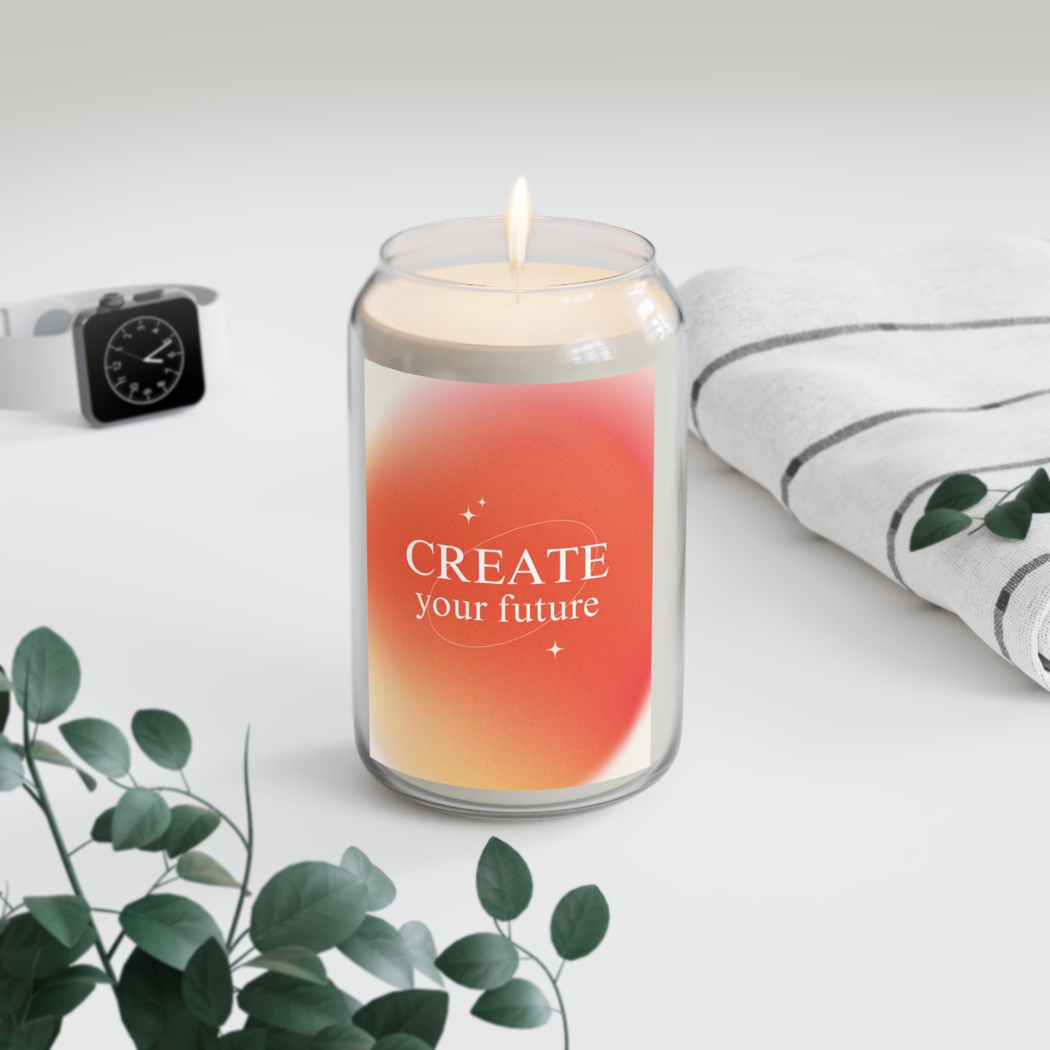 Scented Candle, Create Future Print, Home Decor, Long Burning Fall Winter Candle, Aromatherapy Create Relaxing Ambience