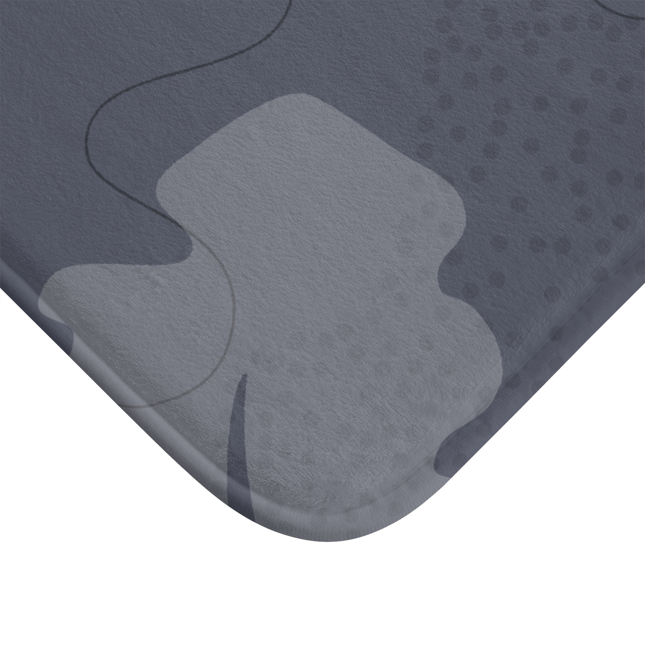 Gray Pattern Memory Foam Microfiber Bath Mat - Extra Soft Non-Slip Plush Shaggy Rug, Machine Washable, Bathroom Floor