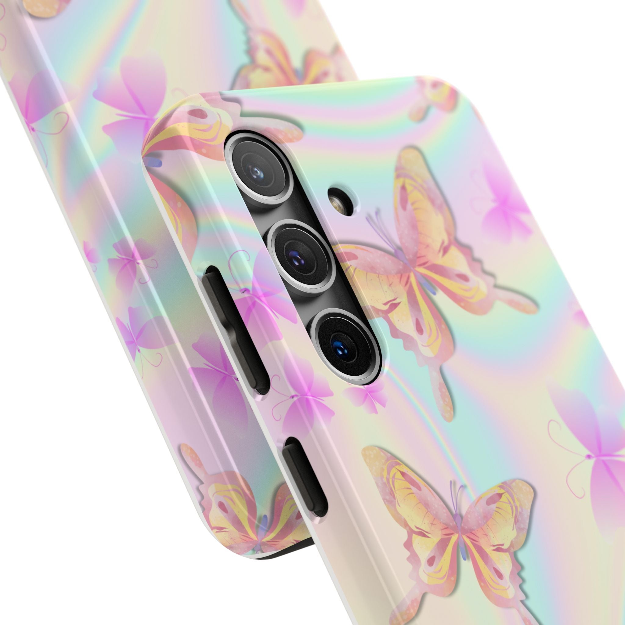 Pink and Purple Gradient Butterfly, Elegant Phone Cases, Stylish Phone Covers, Chic Phone Protectors, Fashionable Case for Her, Trendy Smartphone Accessories