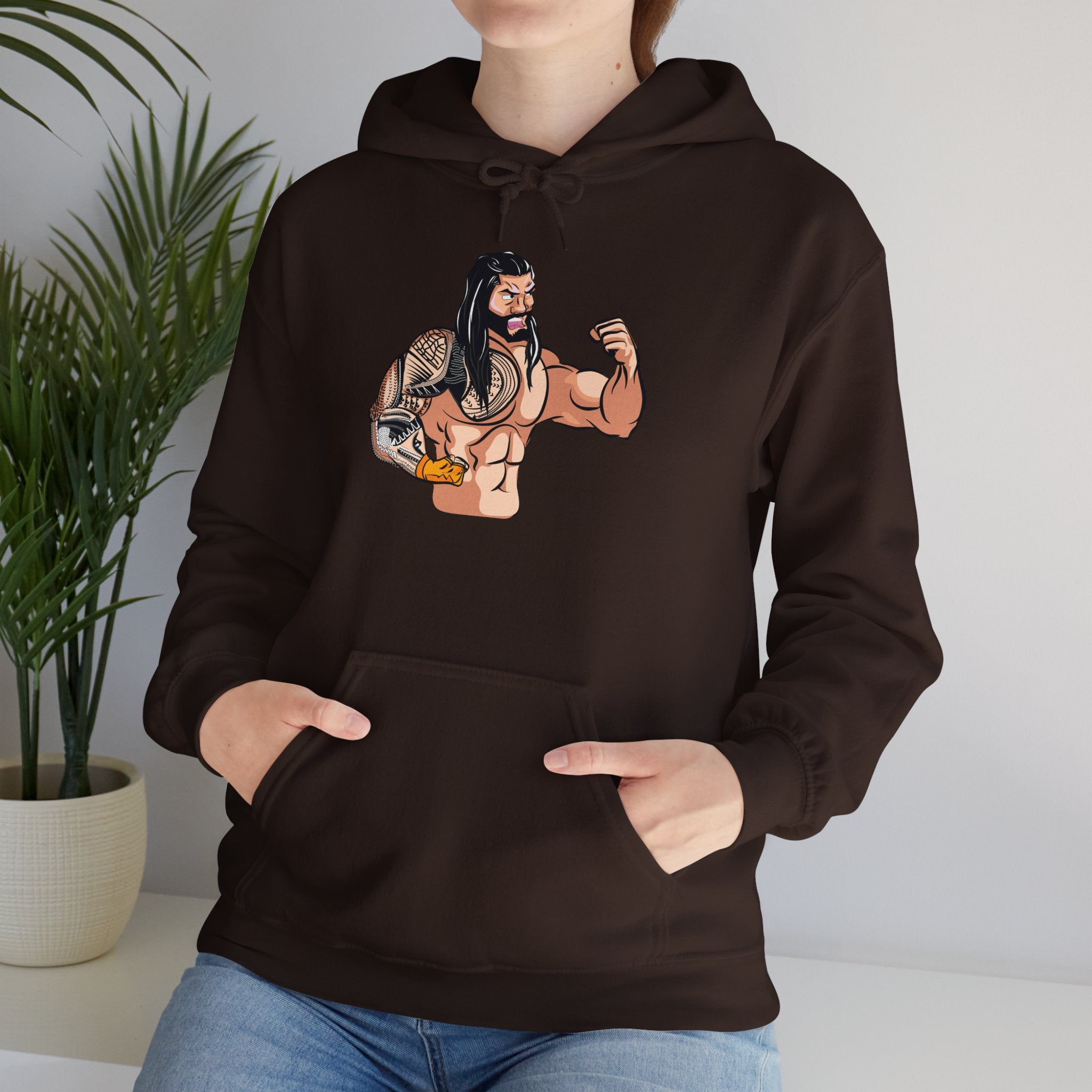 Roman Reigns Cartoon Design Hoodies, Gift for Her - Gift for Him, Sports Fan Wrestling Unisex Hooded Sweatshirt, Casual Outwear