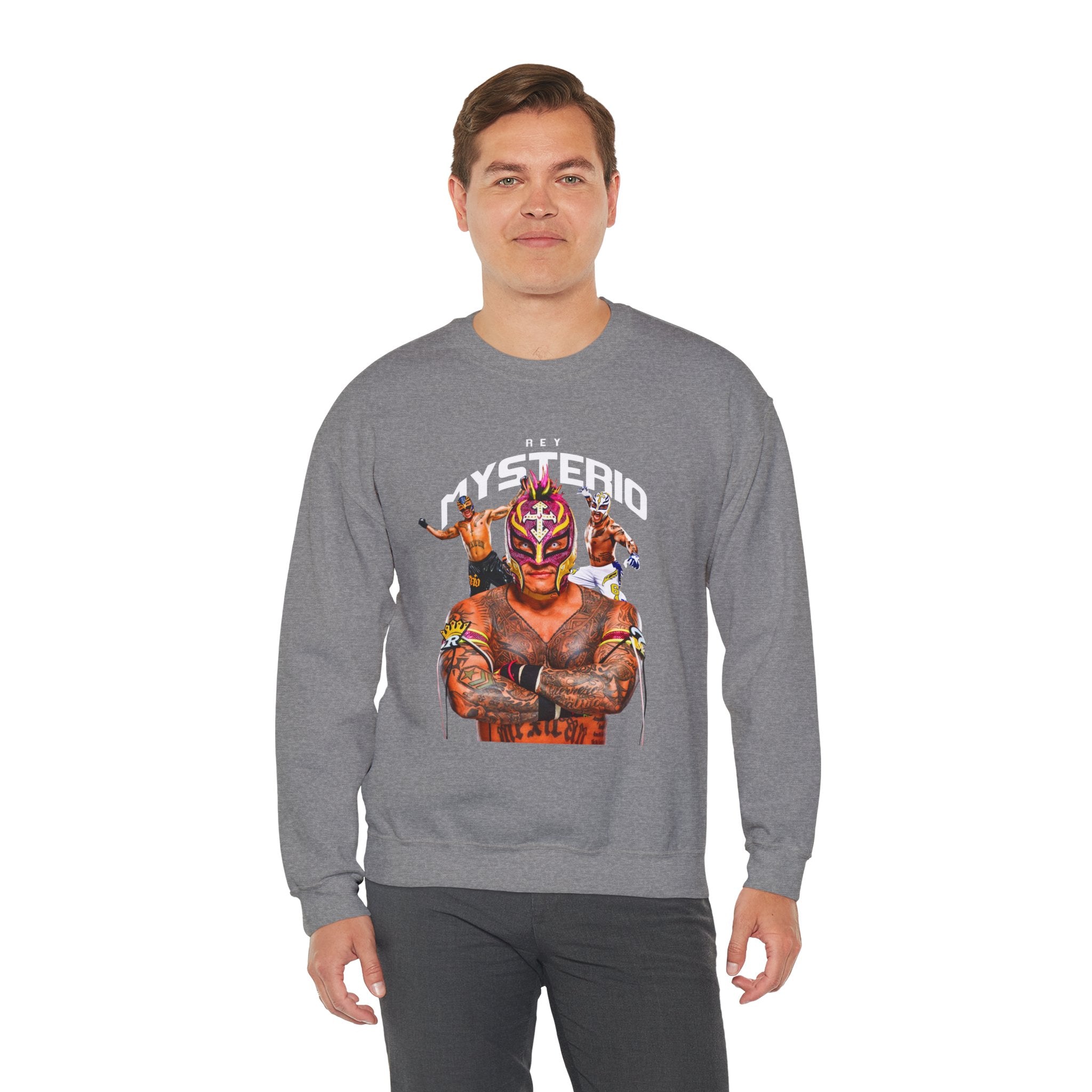 Rey Mysterio Sweatshirt, Sports Sweatshirt, Wrestling Fan Unisex Sweatshirt - Gift for Him or Her, Casual Outwear, Heavy Blend Crewneck Sweatshirt