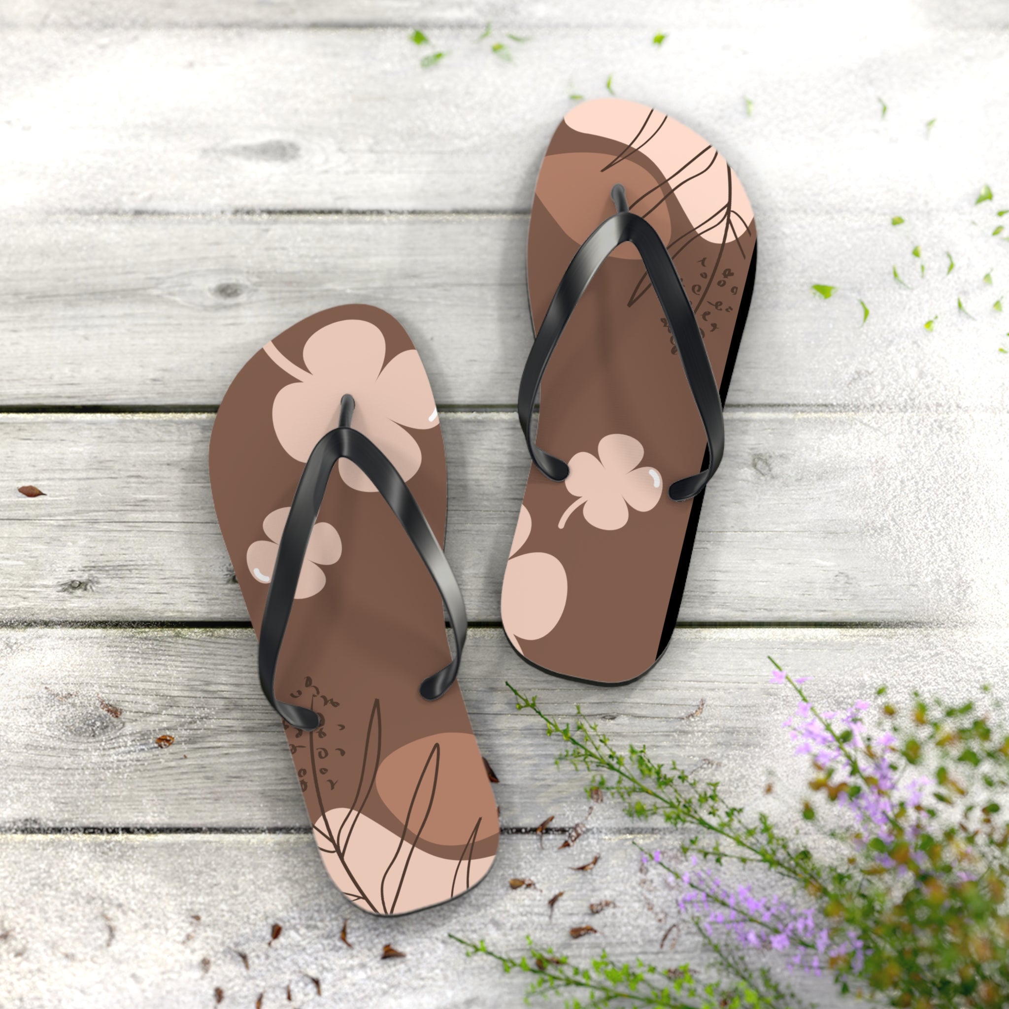 Brown, Flip Flops for Women, Cute Designs, Everyday Use, Indoor Sleepers