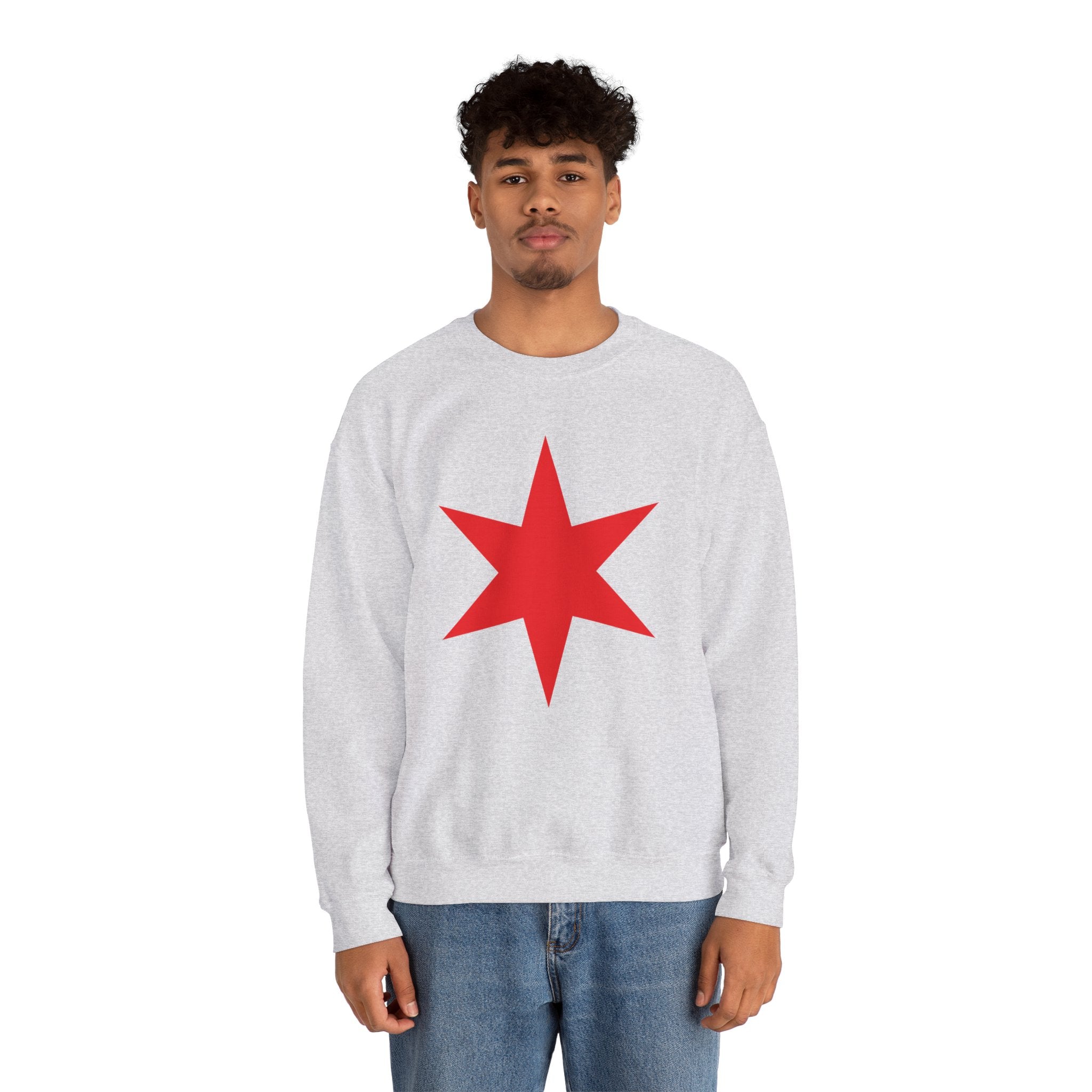 Chicago Star Sweatshirt, Wrestling Fan Unisex Sweatshirt - Gift for Him or Her, Casual Outwear, Heavy Blend Crewneck Sweatshirt