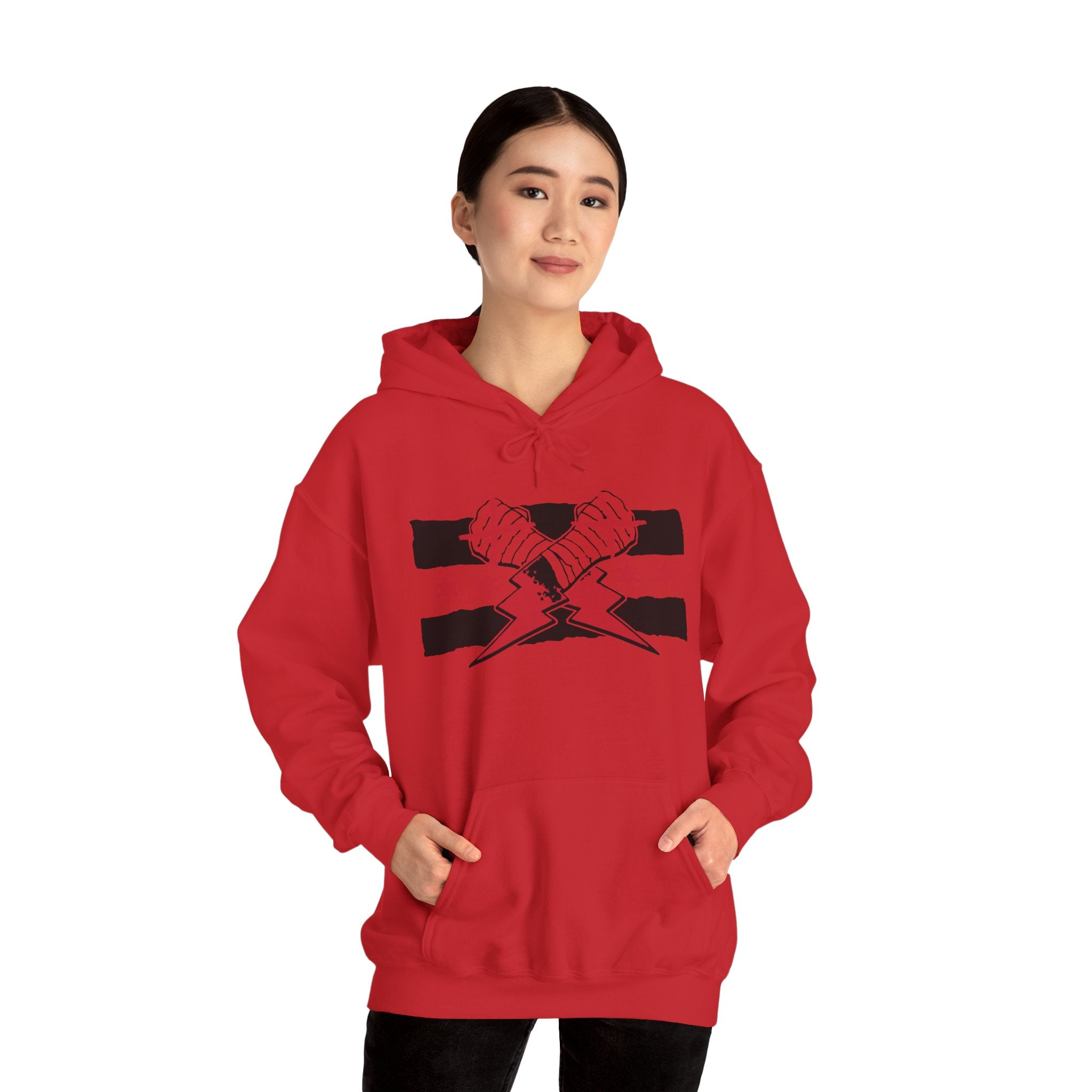 CM Punk Flag Black and Red Design Hoodies, Gift for Her - Gift for Him, Sports Fan Wrestling Unisex Hooded Sweatshirt, Casual Outwear