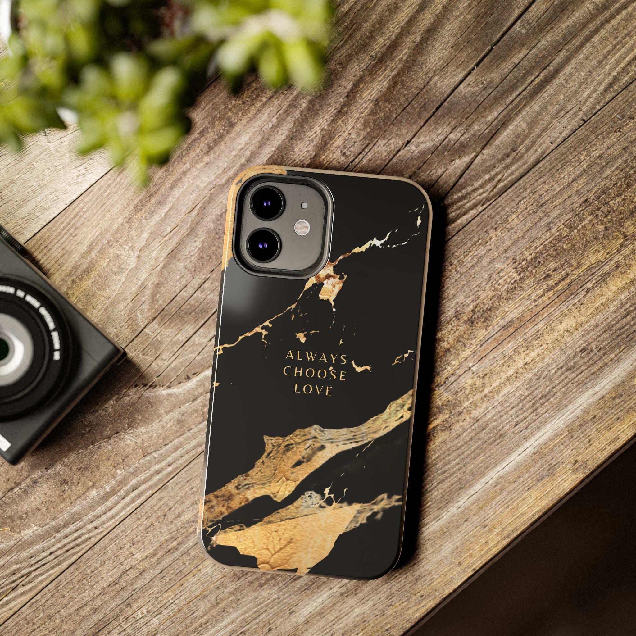 Black Gold Always Choose Love, Elegant Phone Cases, Stylish Phone Covers, Chic Phone Protectors, Fashionable Case for Her, Trendy Smartphone Accessories