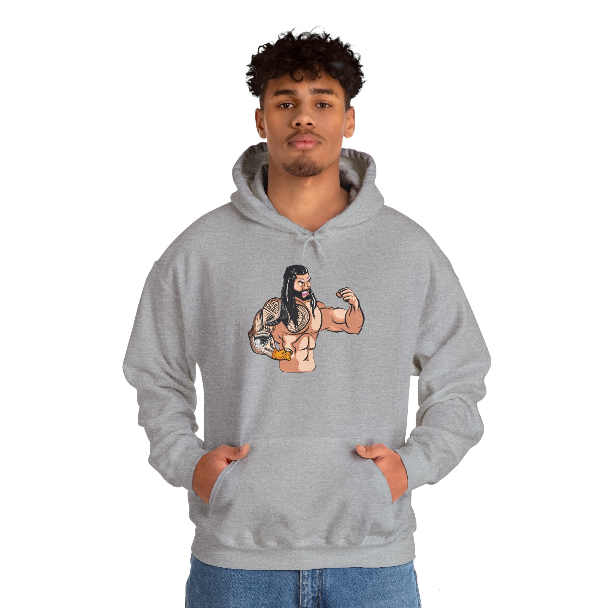 Roman Reigns Cartoon Design Hoodies, Gift for Her - Gift for Him, Sports Fan Wrestling Unisex Hooded Sweatshirt, Casual Outwear