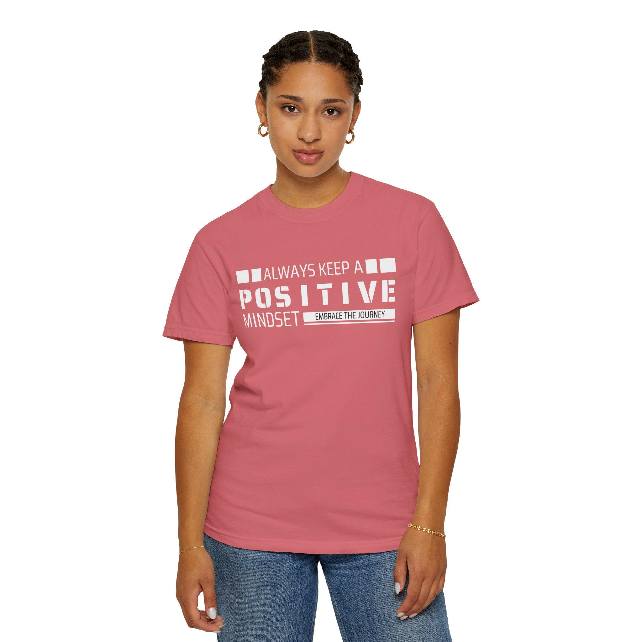 Always Keep A Positive Mindset, Graphic Design Unisex T-shirt, Casual Cotton Outwear, Gift for Him- Gift for Her, Stylish Tee, Cool Shirt, Trendy Apparel, Comfortable Top,