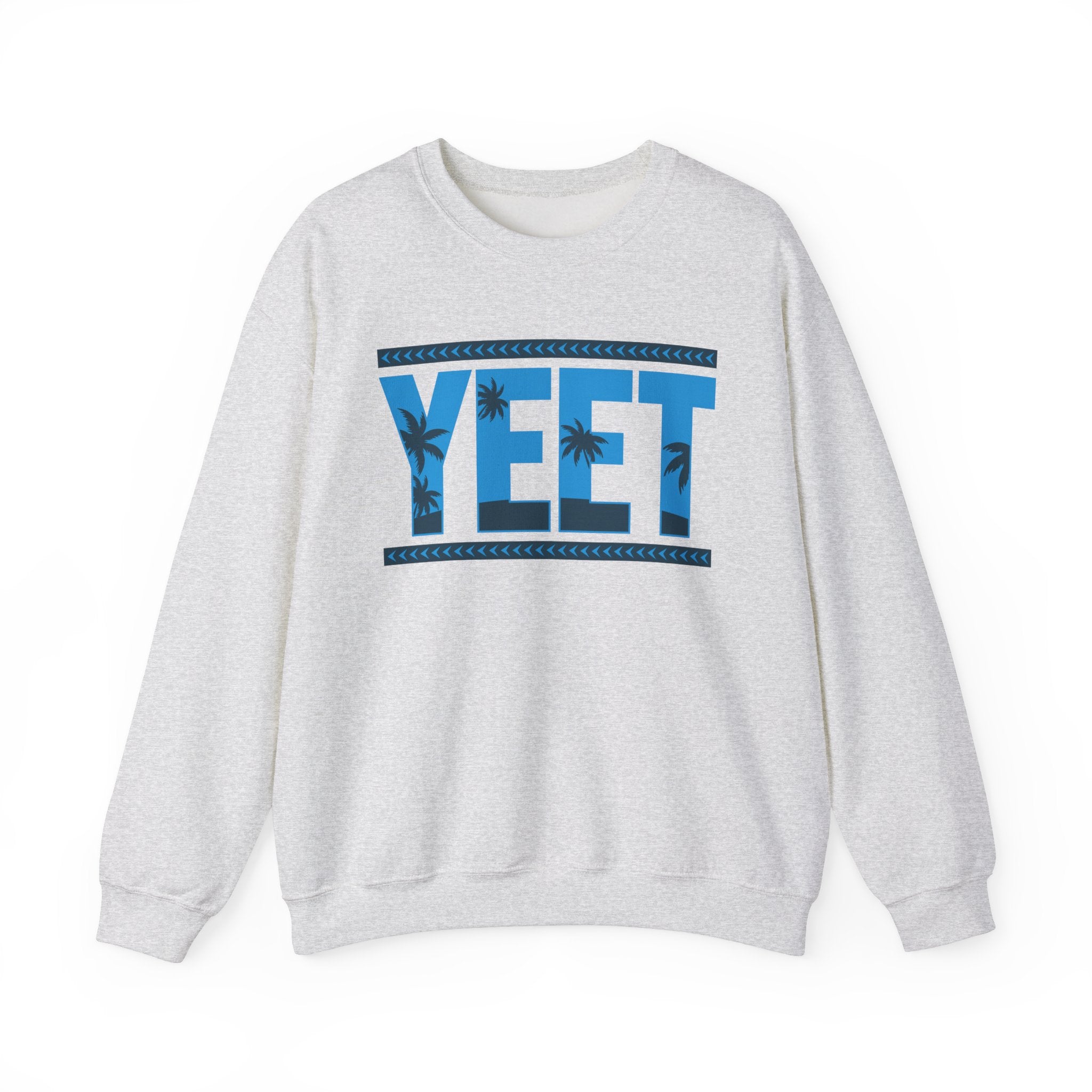 Blue Grey Yeet Palm Tree Sweatshirt, Wrestling Fan Unisex Sweatshirt - Gift for Him or Her, Casual Outwear, Heavy Blend Crewneck Sweatshirt