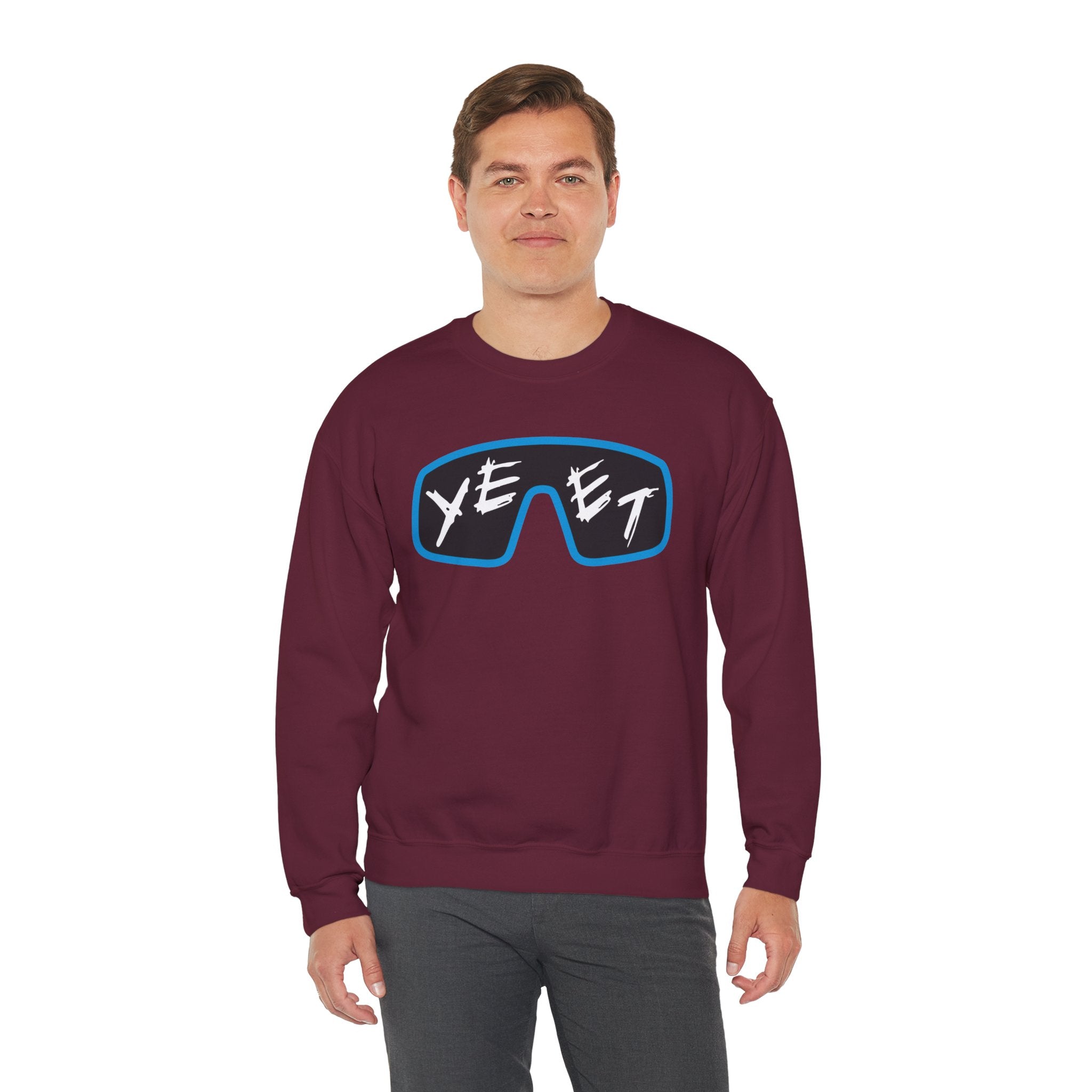 Yeet Glasses Sweatshirt, Wrestling Fan Unisex Sweatshirt - Gift for Him or Her, Casual Outwear, Heavy Blend Crewneck Sweatshirt