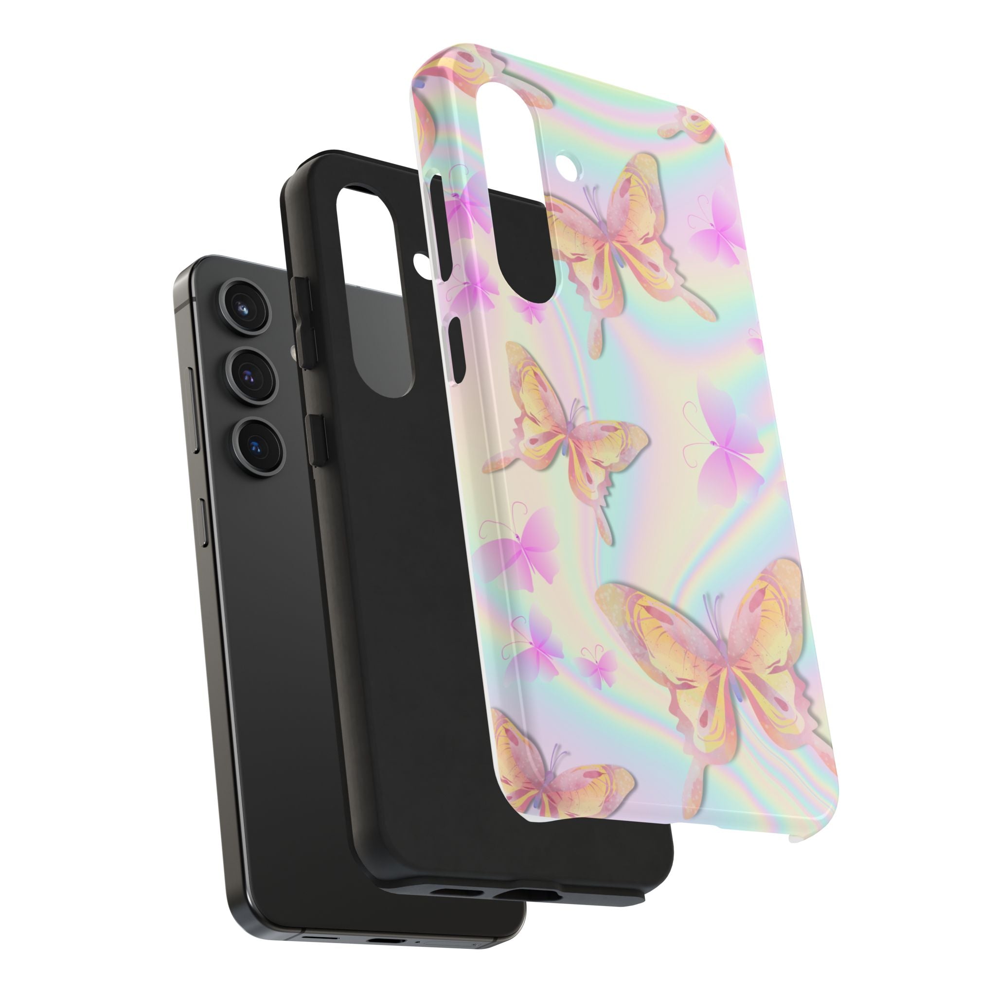 Pink and Purple Gradient Butterfly, Elegant Phone Cases, Stylish Phone Covers, Chic Phone Protectors, Fashionable Case for Her, Trendy Smartphone Accessories