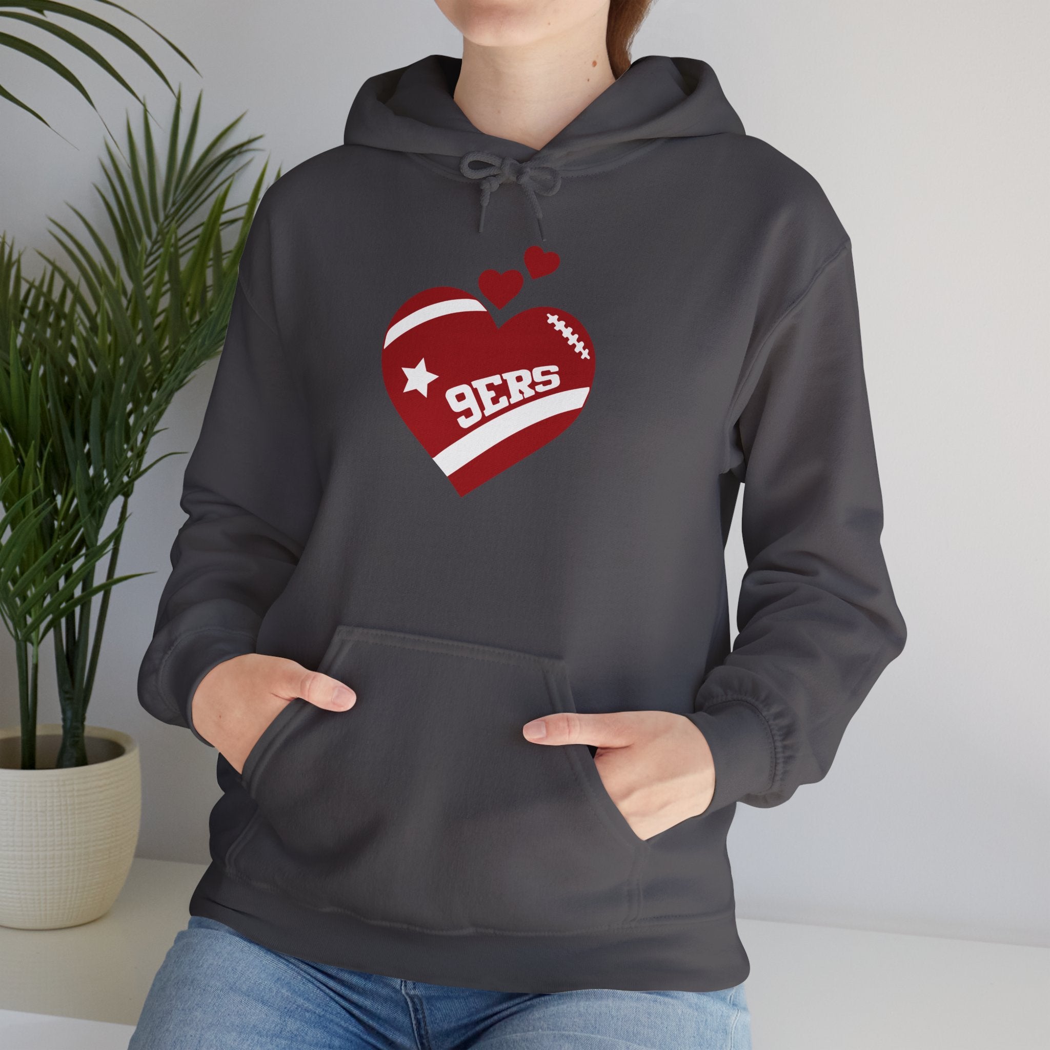 Cute Heart San Francisco Football Hoodies, SF Sports Team Sweatshirt, Football Fan Shirt, Hoodie Gift for Him-Her